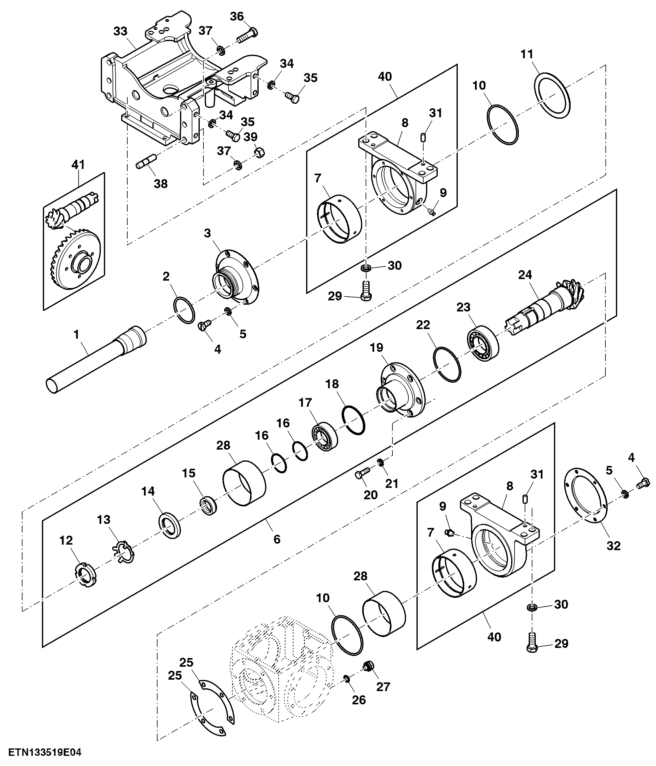Front Axle Support and MFWD Drive Shaft, 1000 mm