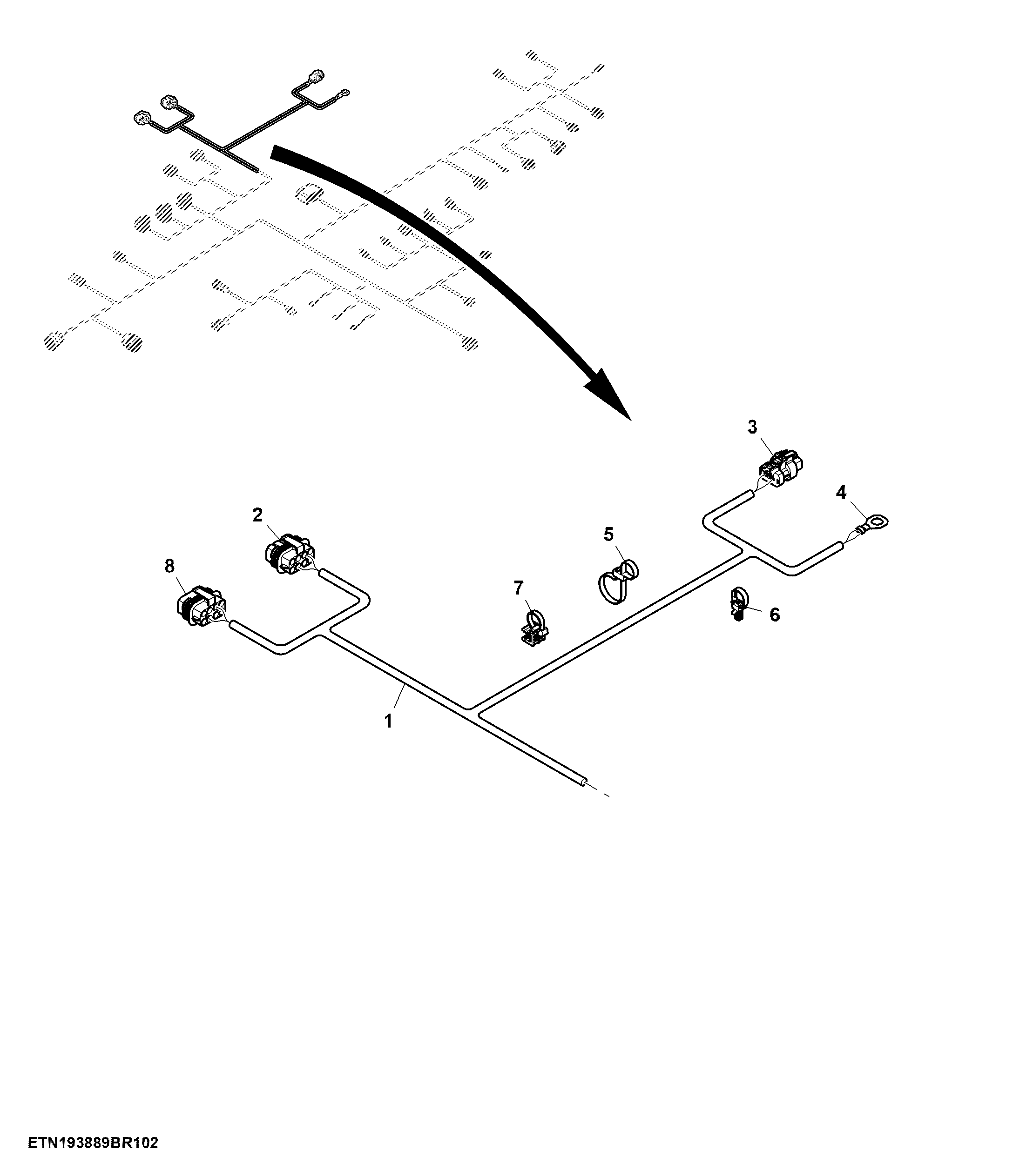 Main Wiring Harness W/O Power Shift Transmission Control Unit, Left Control Unit 2 (2/5)