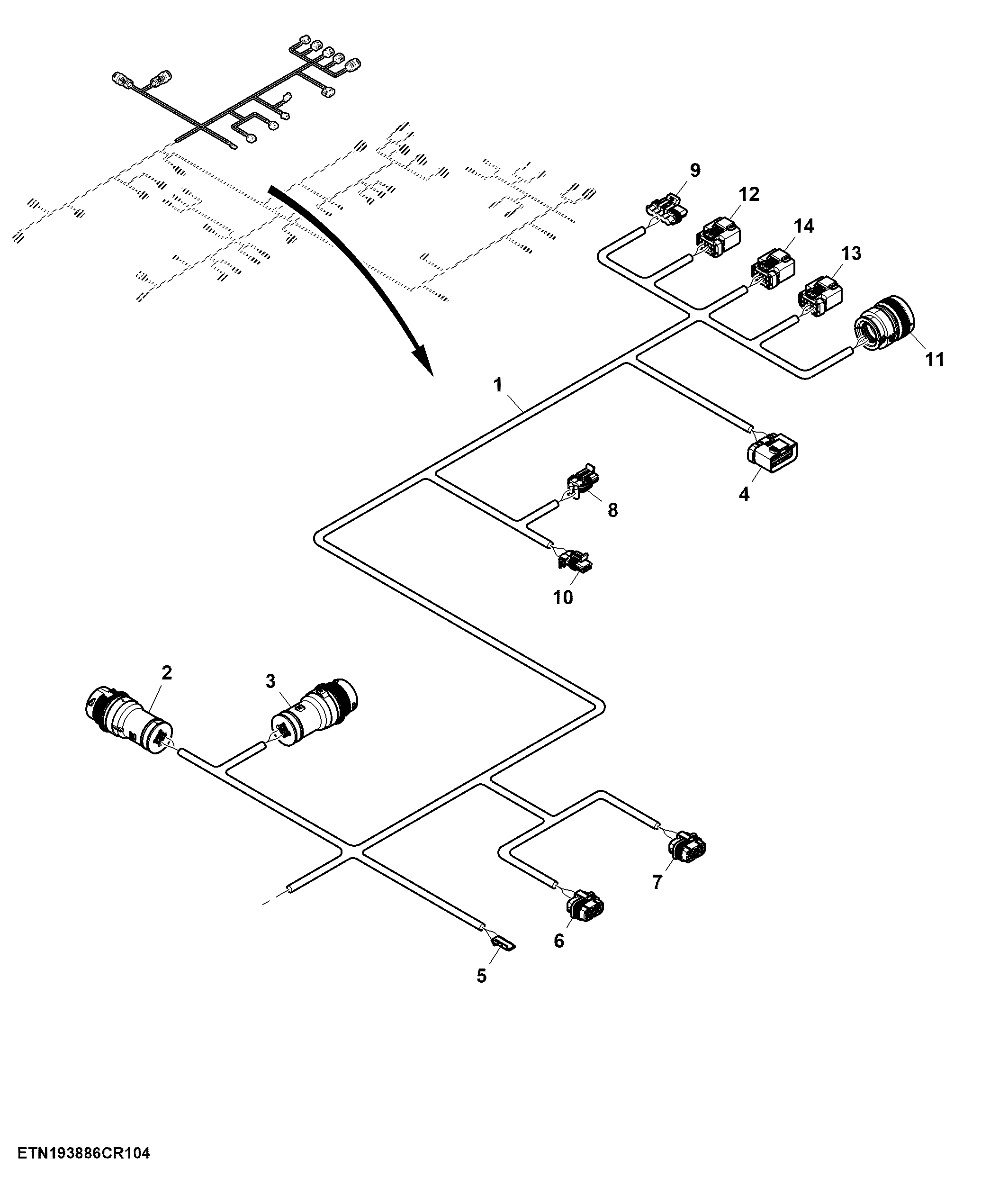 Main Wiring Harness, Left Control Unit 1 (4/6) (810051 - )