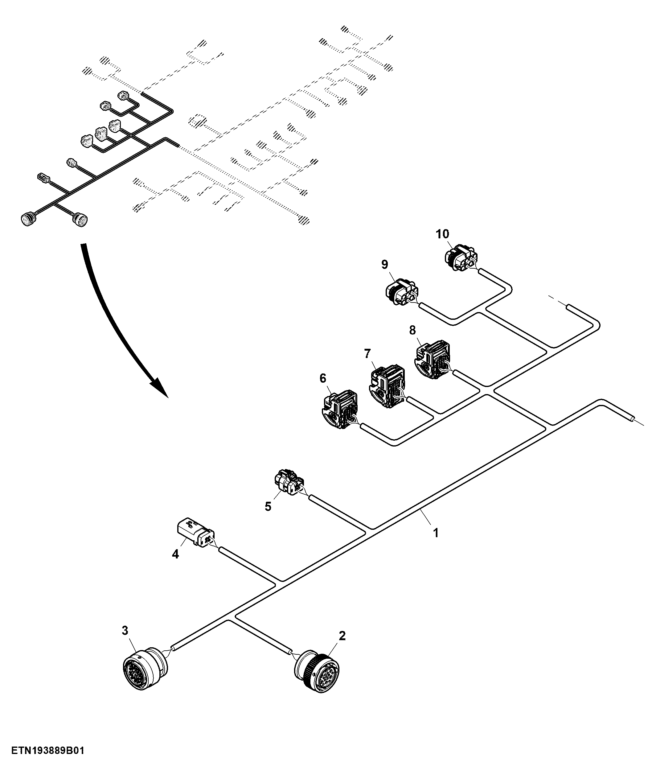 Main Wiring Harness, Left Control Unit 2 (1/5) (810051 - )