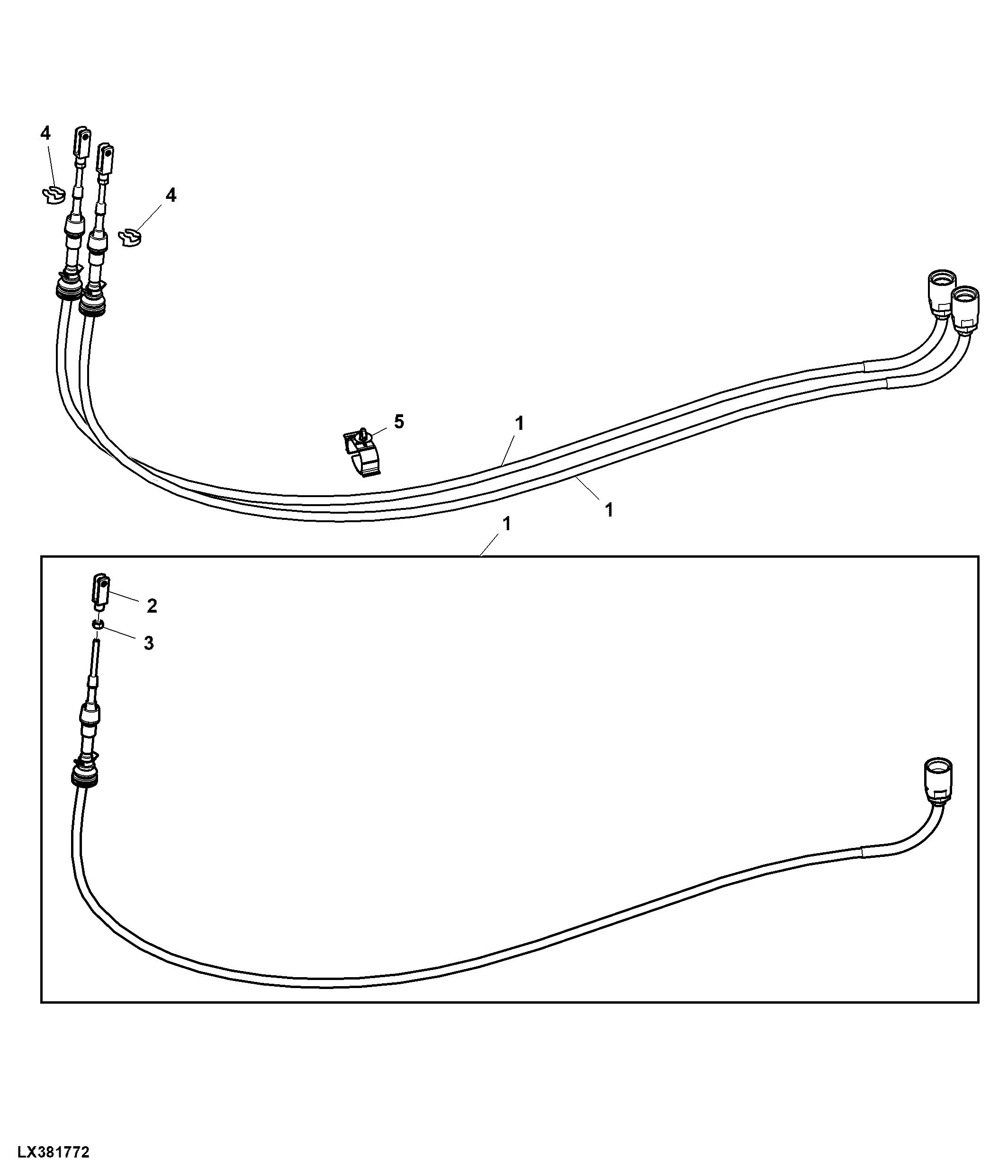 Cable, Lever, Selective Control Valve, 1st, 2nd
