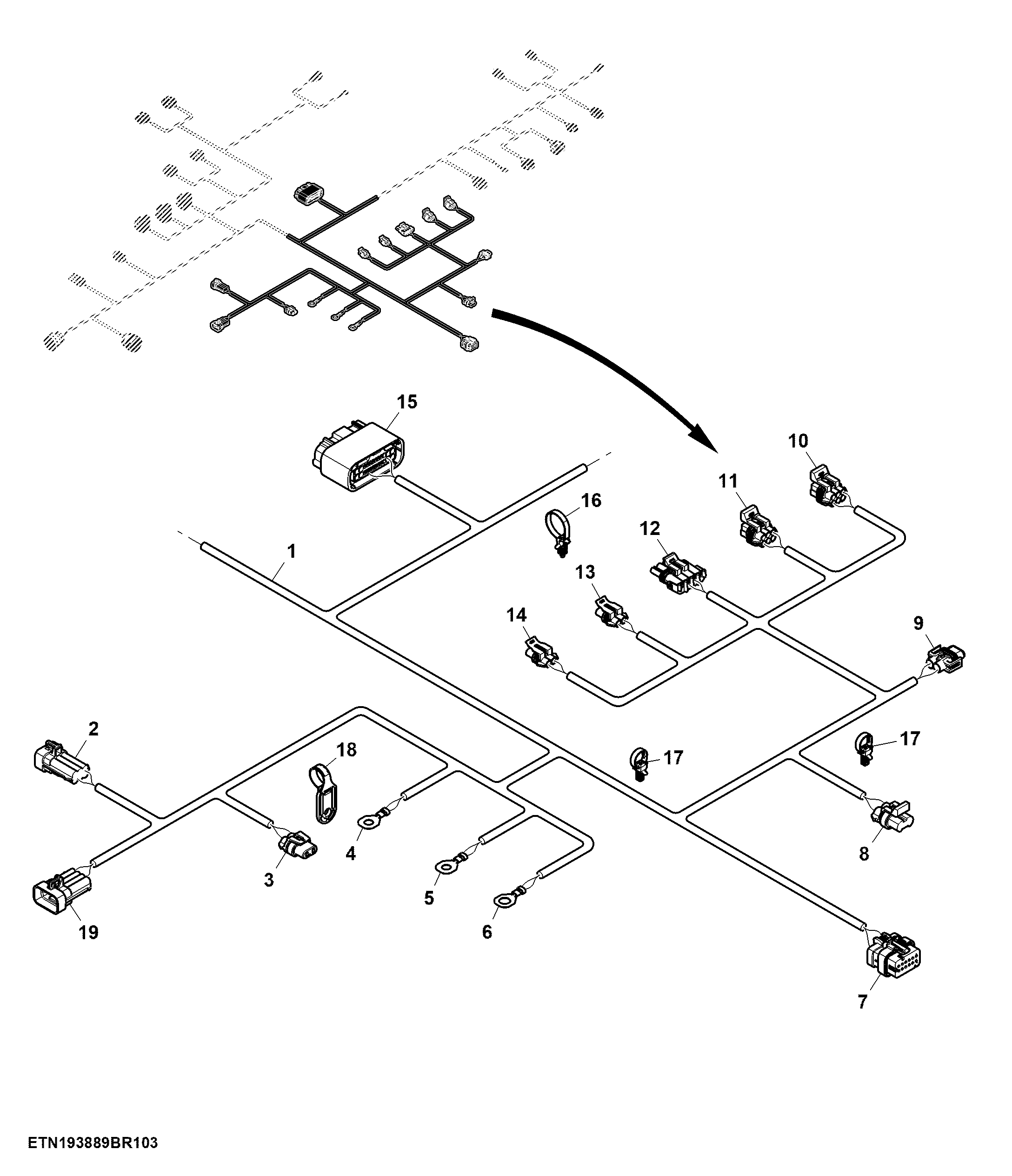 Main Wiring Harness, Left Control Unit 2 (3/5) (810051 - )