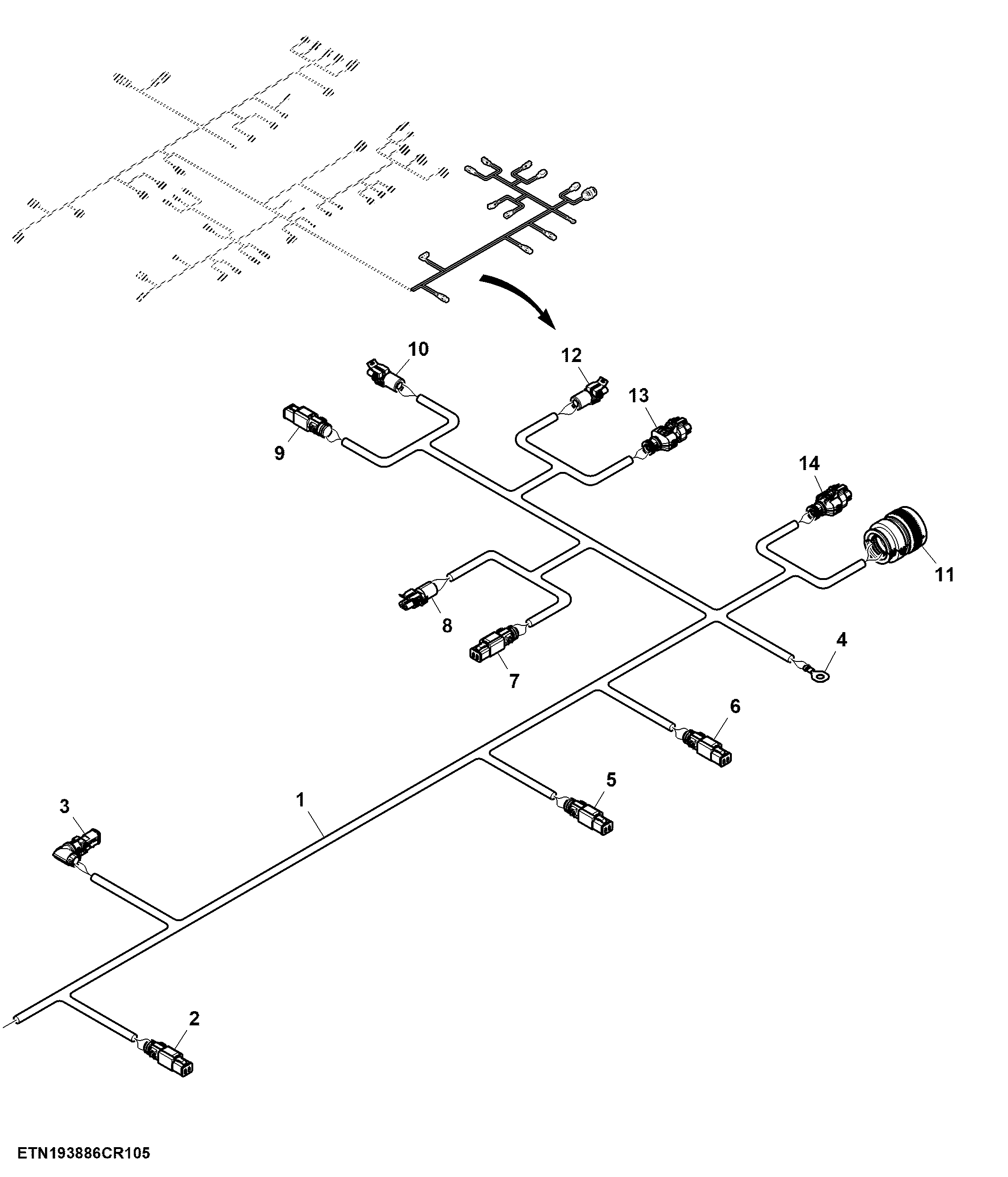 Main Wiring Harness, Left Control Unit 1 (5/6) (810051 - )