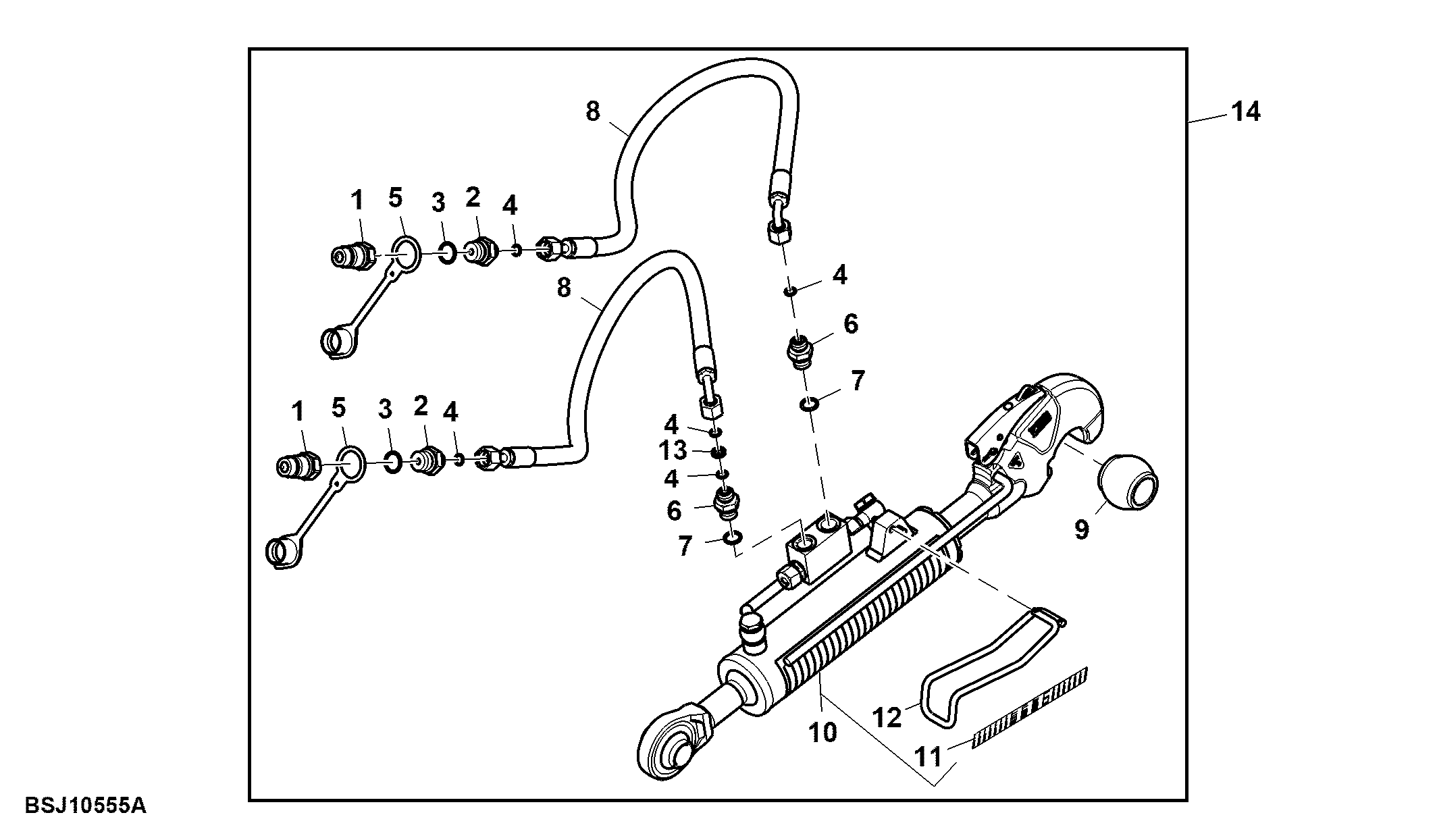 Hydraulic Center Link, Hook End, Attachment