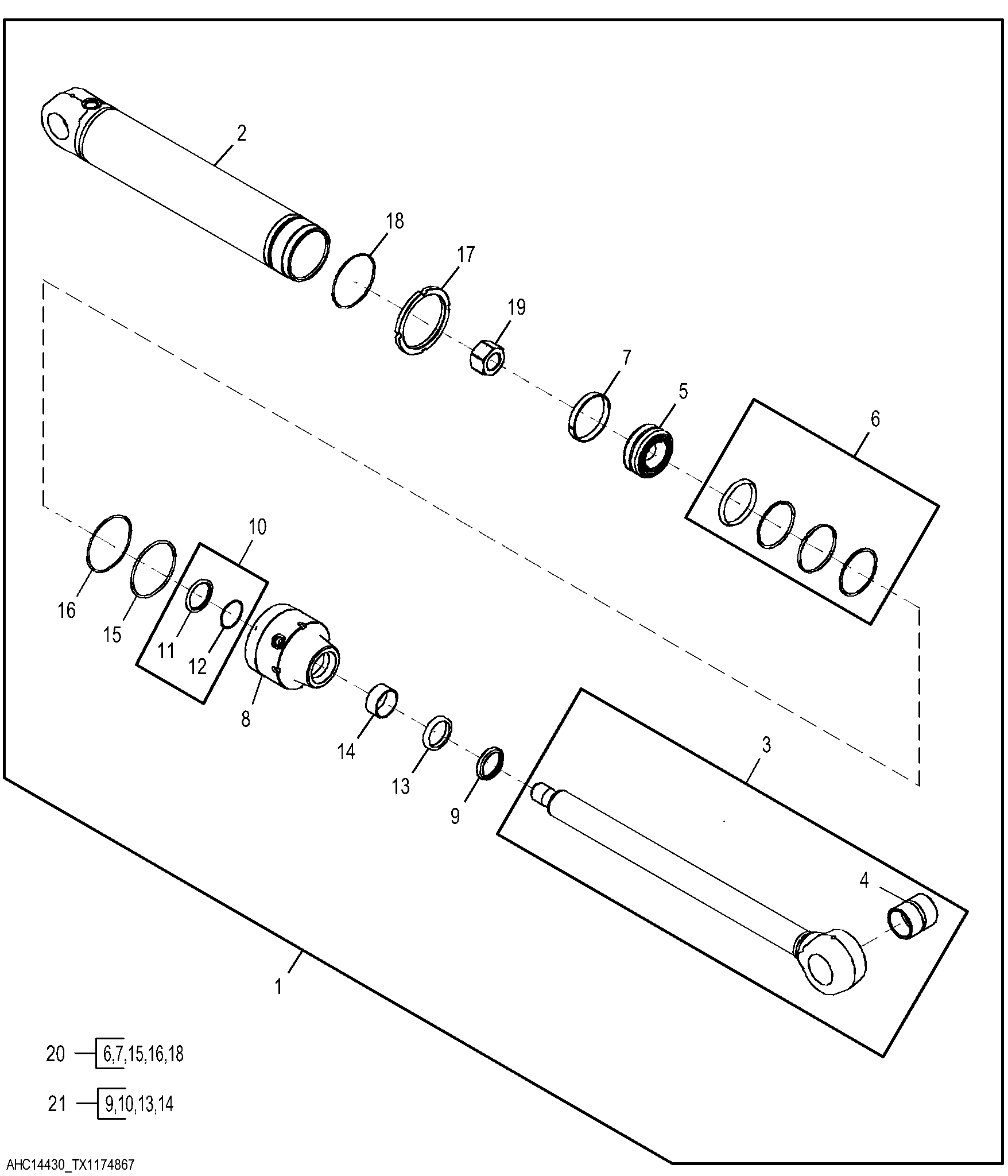 Replacement Crowd Cylinder, Standard and Extendable Dipperstick