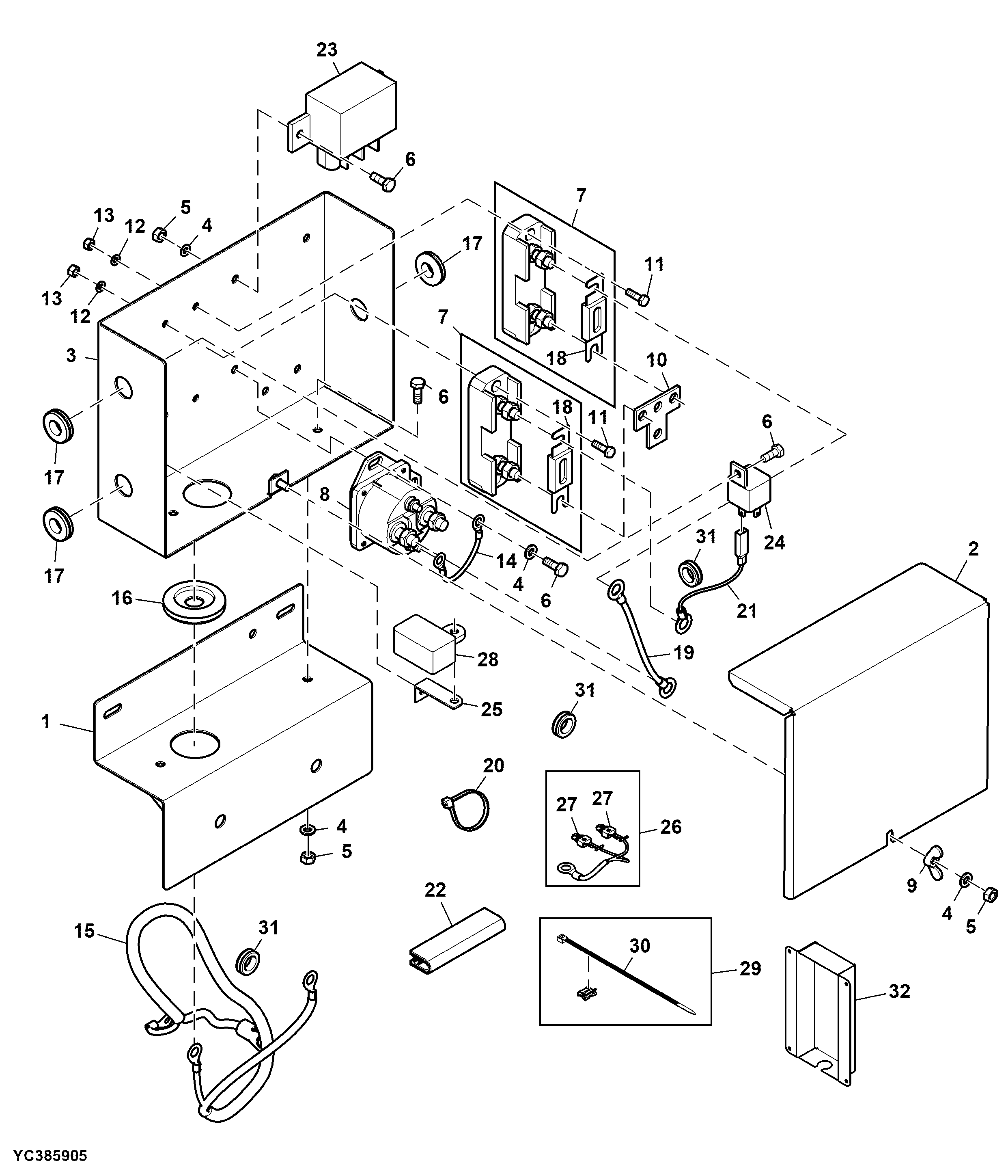 Electrical Box and Wiring Harness, Hydro Drive (Optional)