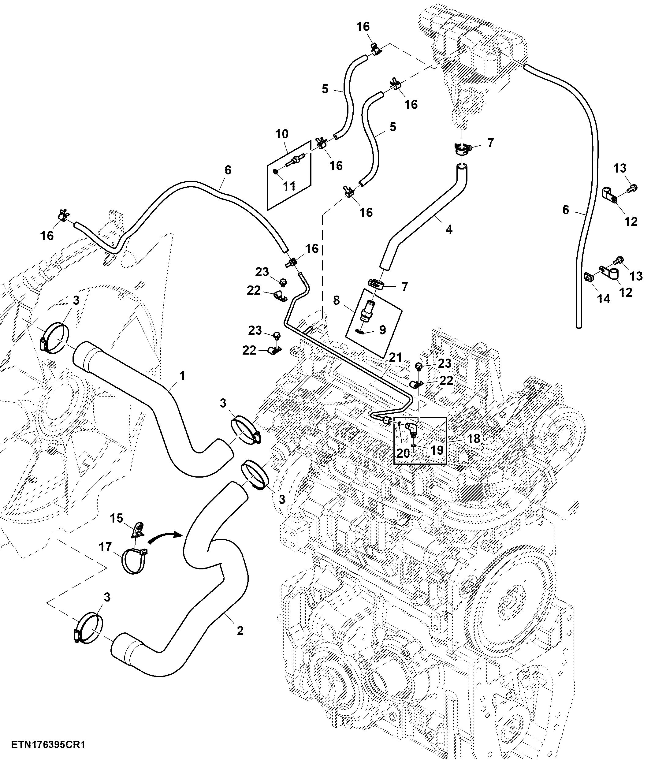 Radiator Hose, 9.0 L T3 Engine (For EAEU) (922001 - )