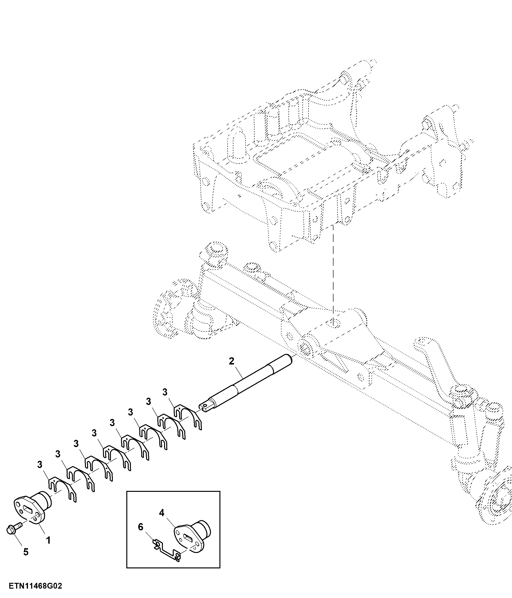 Mounting Parts, Front Axle, Mechanical Steering ( - 007319)