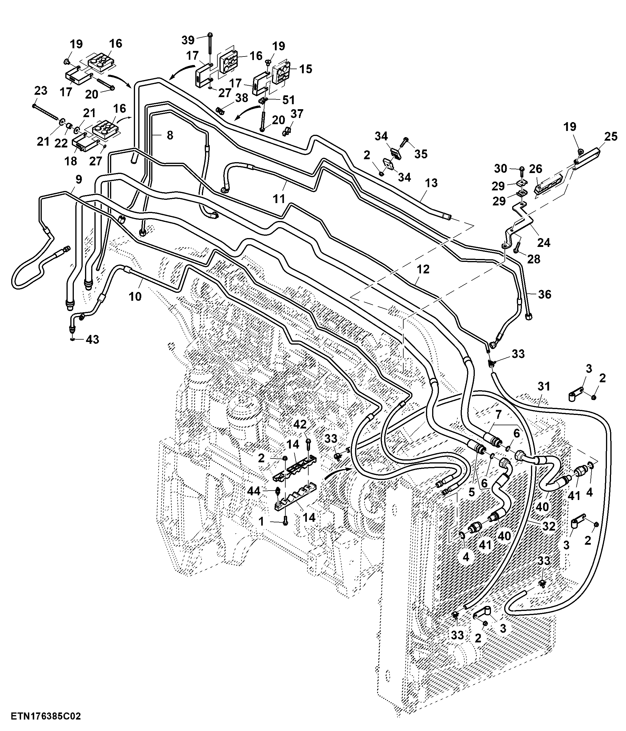 Front Line Bundle, W/O Ether Aid, 1500 MFWD, Group 47/ 48, T3 Engine (2/2) (For EAEU) (150001 - )