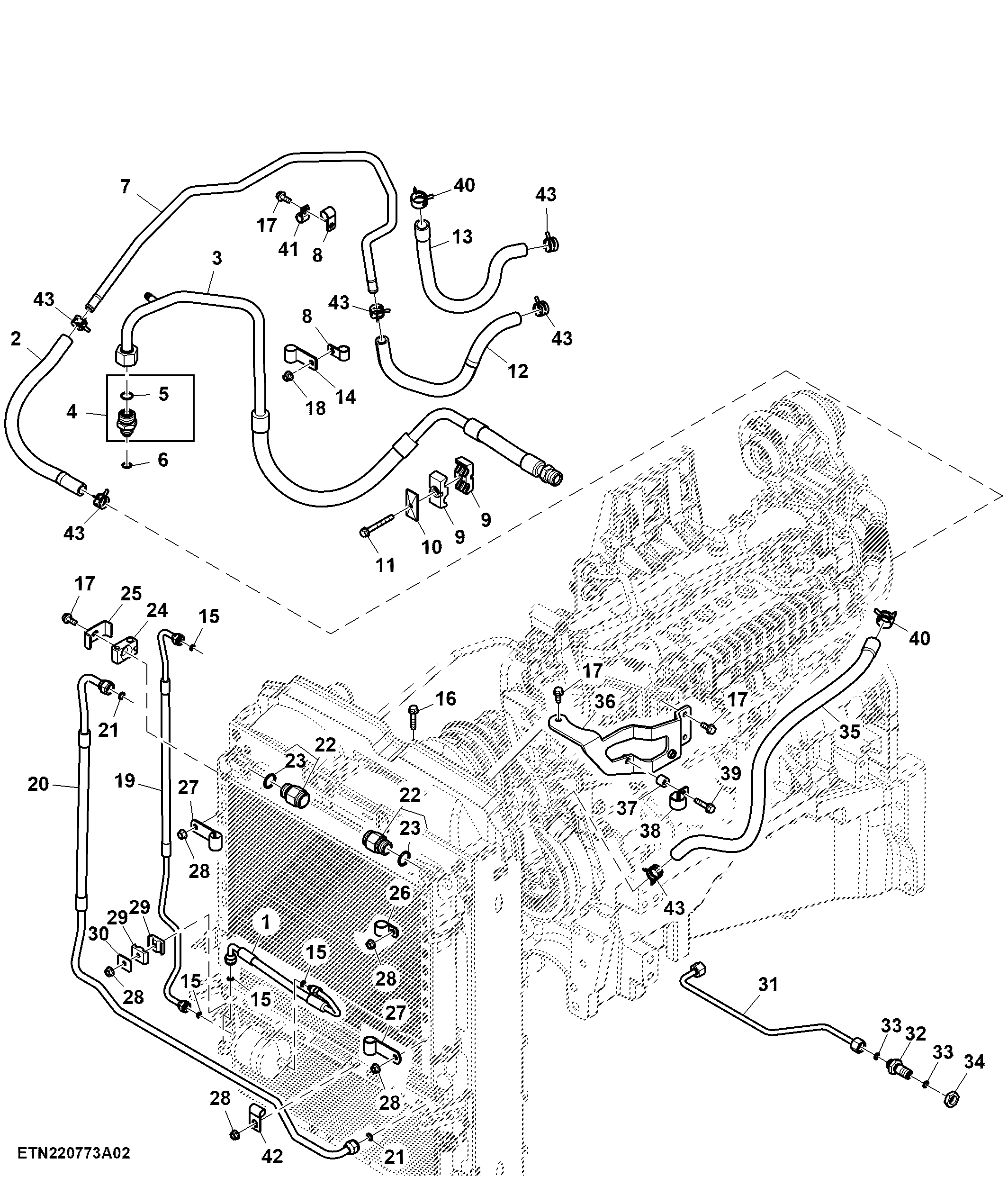 Front Line Bundle, 1300 MFWD, Group 49 Tire, W/ Ether Aid, T3 Engine (2/2) (For EAEU) (150001 - )