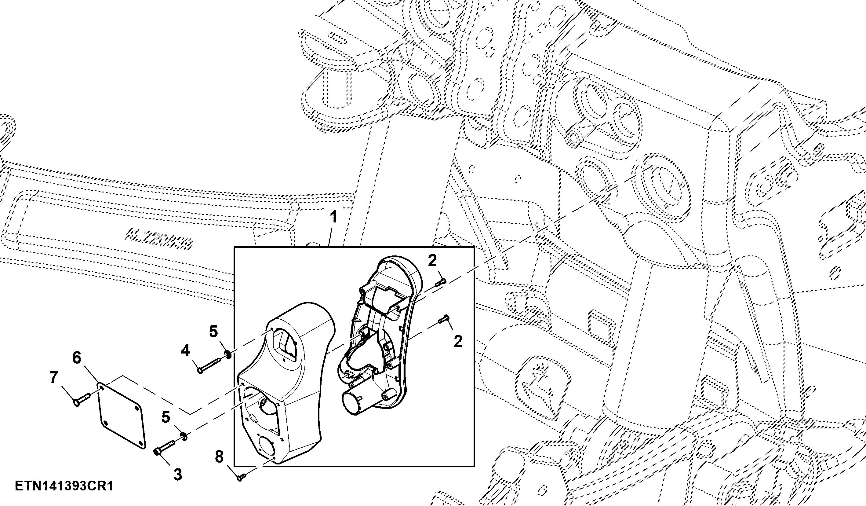 Bracket, 7-Pin Socket, W/O ISOBUS, W/ Power Outlet Socket