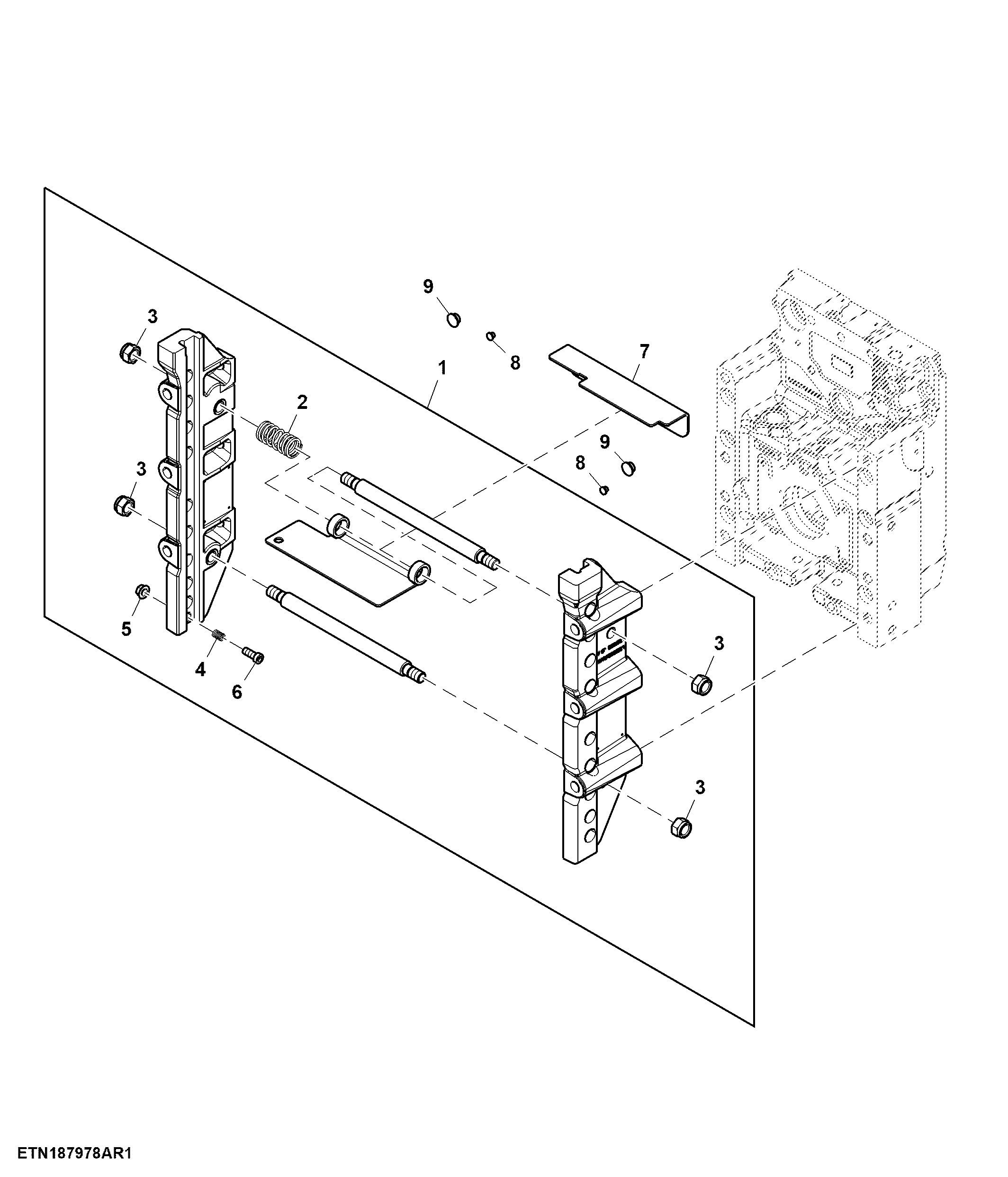 Bracket, 3-In-1 Rail System, Height Adjustable, 9 Positions