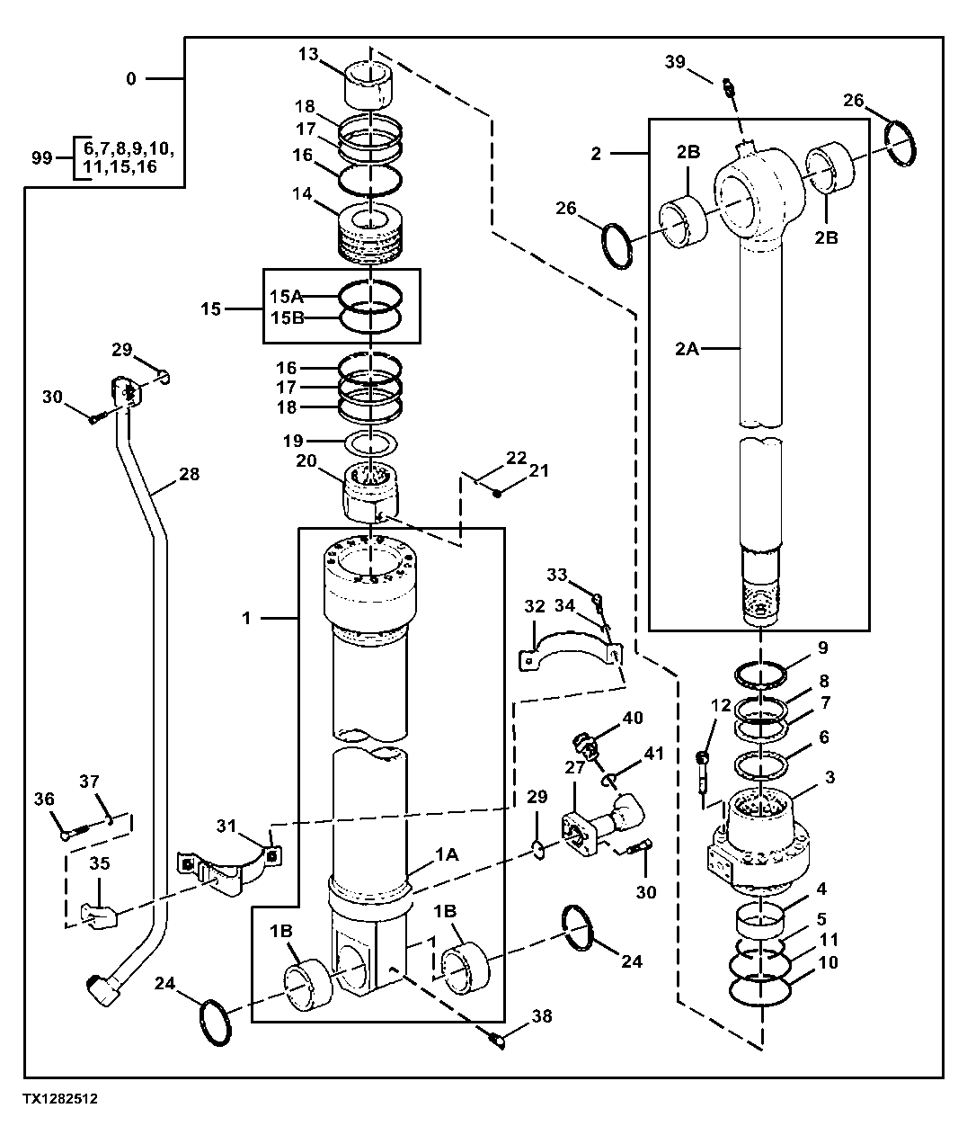 Bucket Cylinder Components, Mass Excavating (Peru Only)