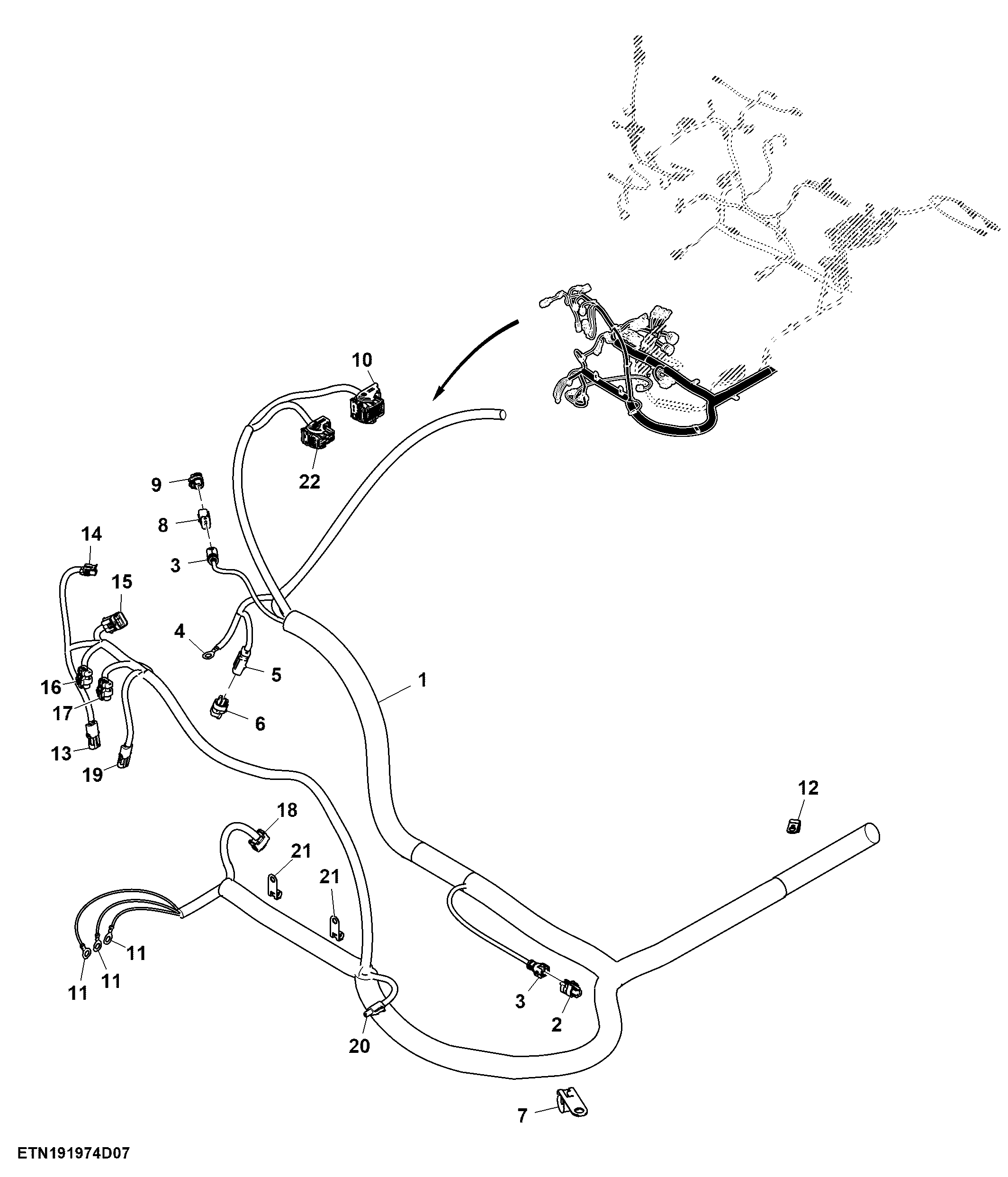 Cab Wiring Harness, PowrQuad™ Transmission, CommandARM™(7/9)