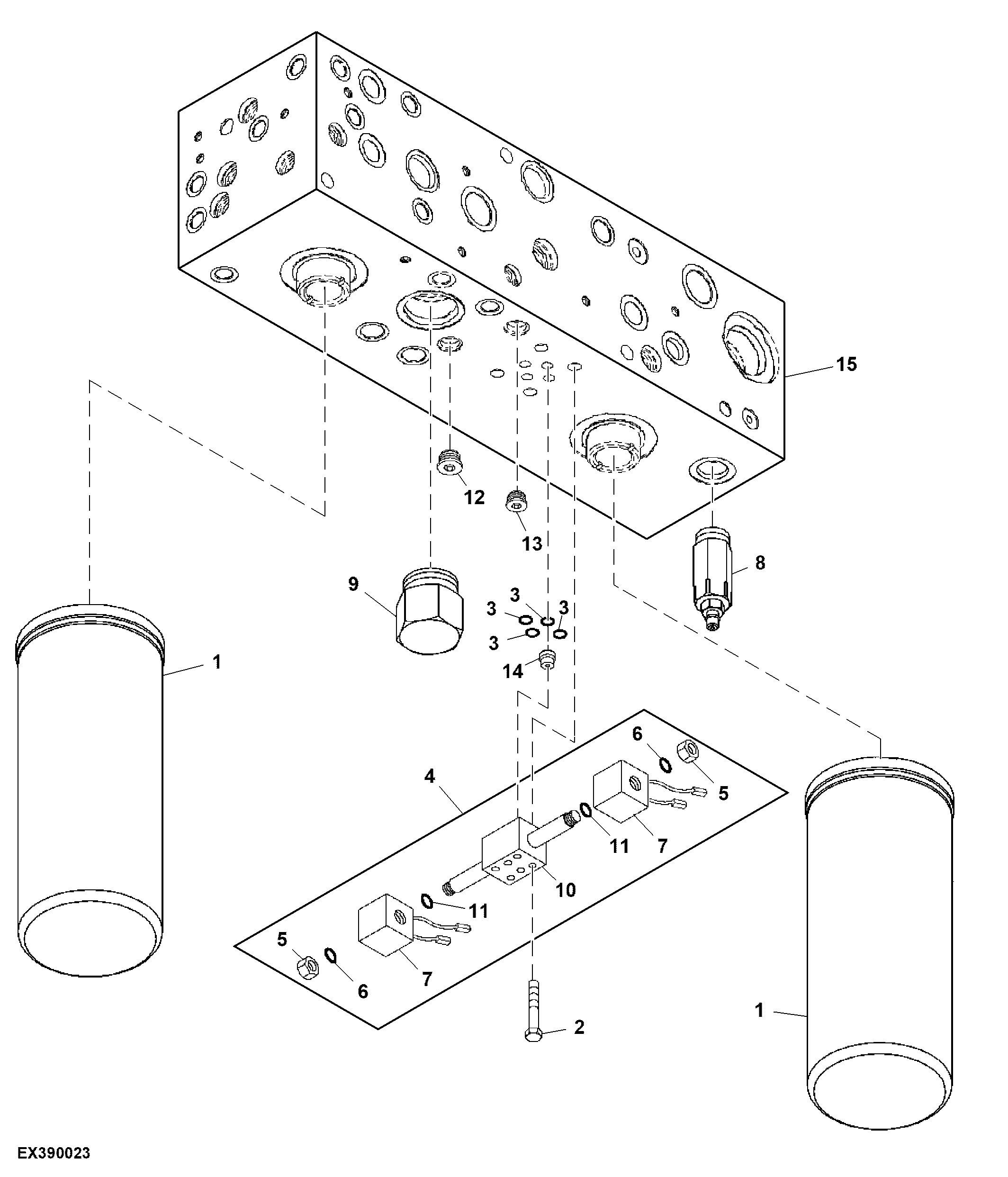 Main Hydraulic Valve Fittings And Filters Continued (320001 - )