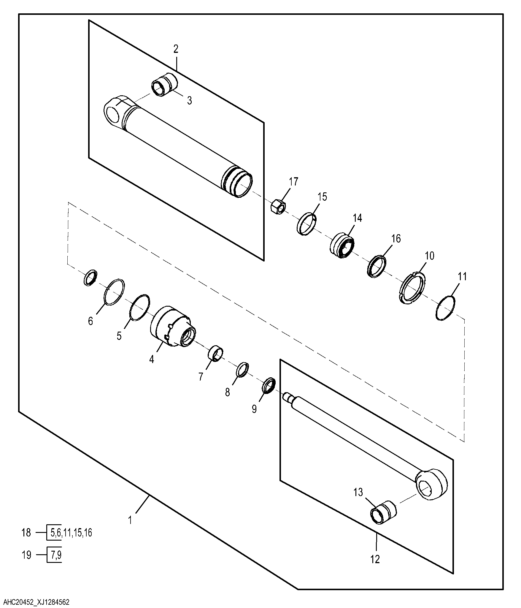 Left Steering Cylinder Components (700126 - )
