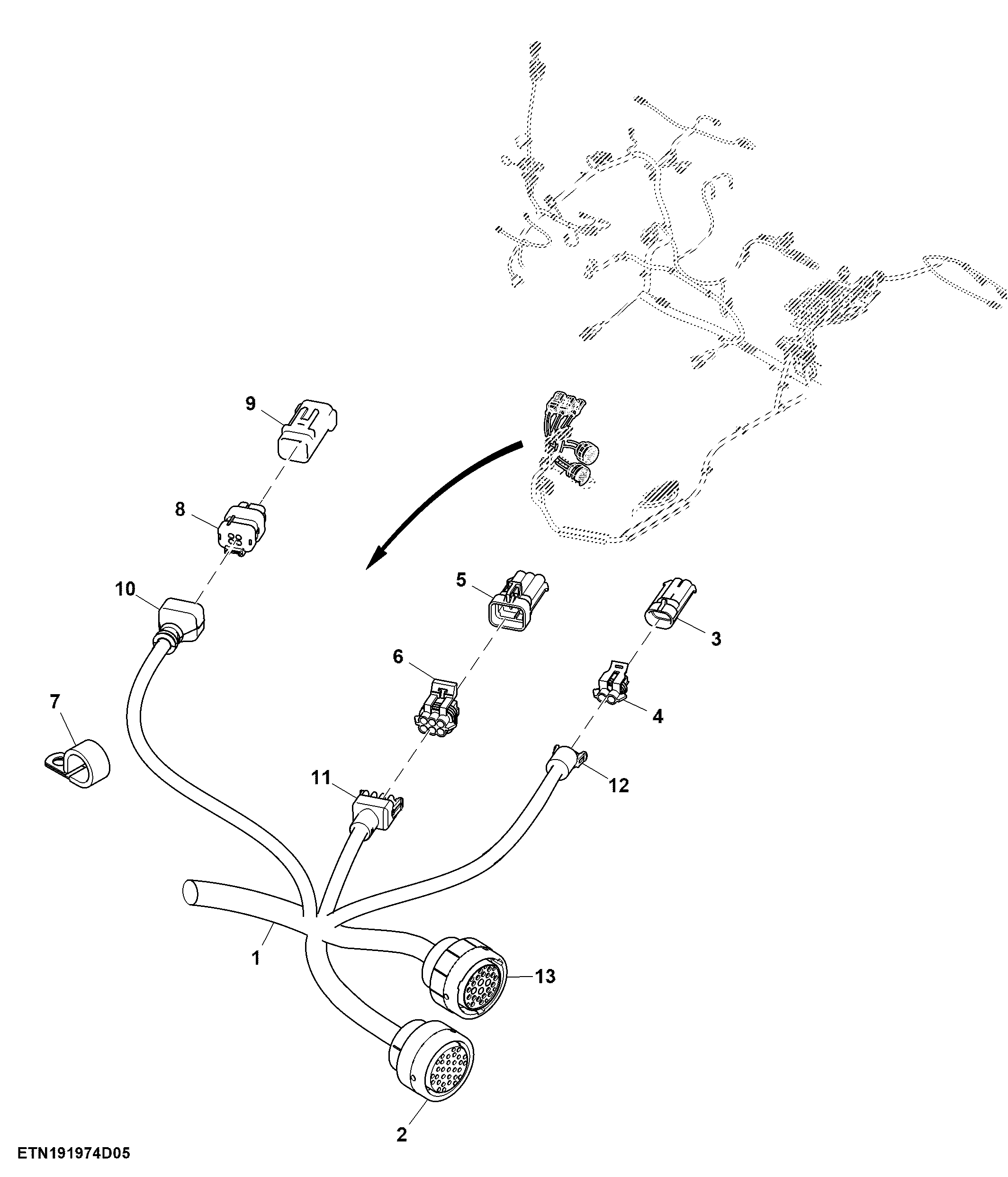 Cab Wiring Harness, PowrQuad™ Transmission, CommandARM™(5/9)