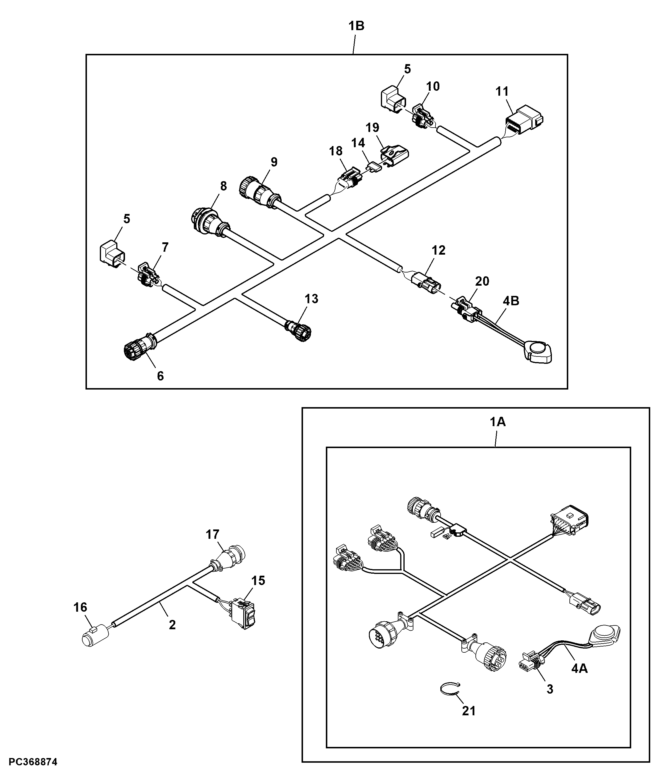 GreenStar™ Ready Guidance, John Deere™ or Competitive Models Mobiles Harness Components