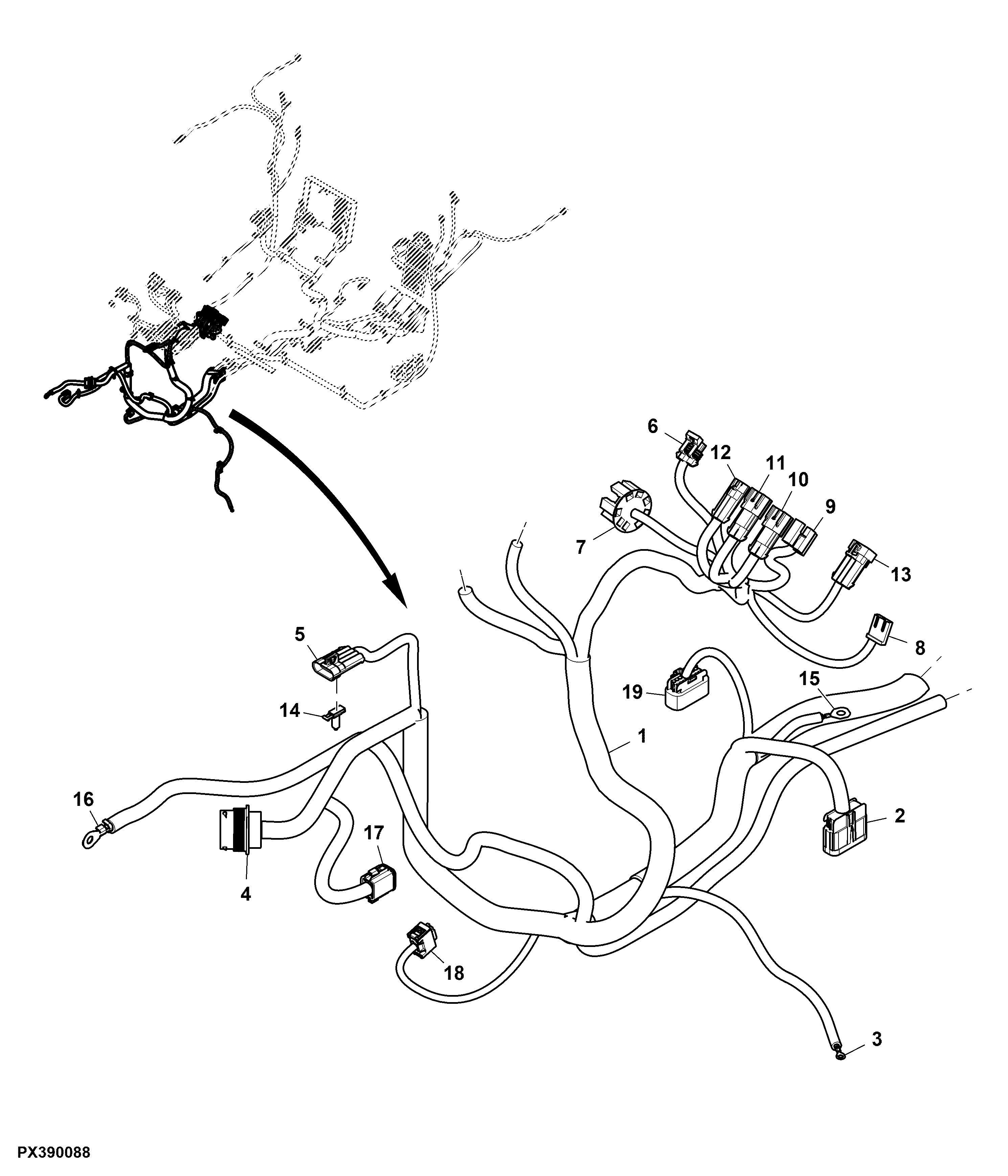 Chassis Wiring Harness, PowrReverser™, OOS, (2/5) (For Europe)