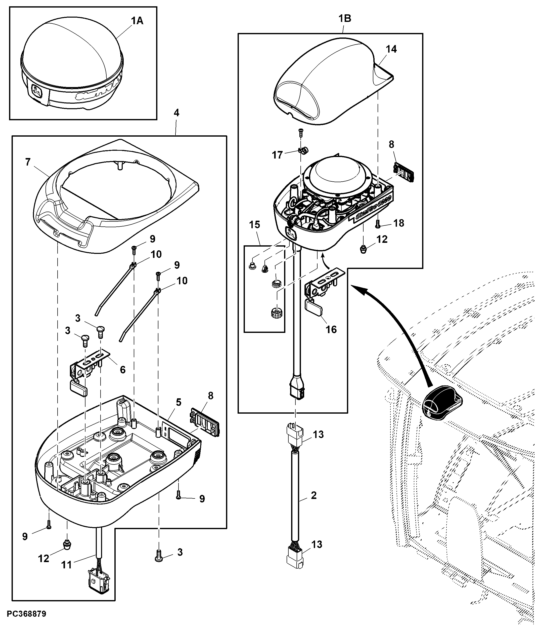 Position Receiver and Bracket, Deluxe Shroud, StarFire™ 3000