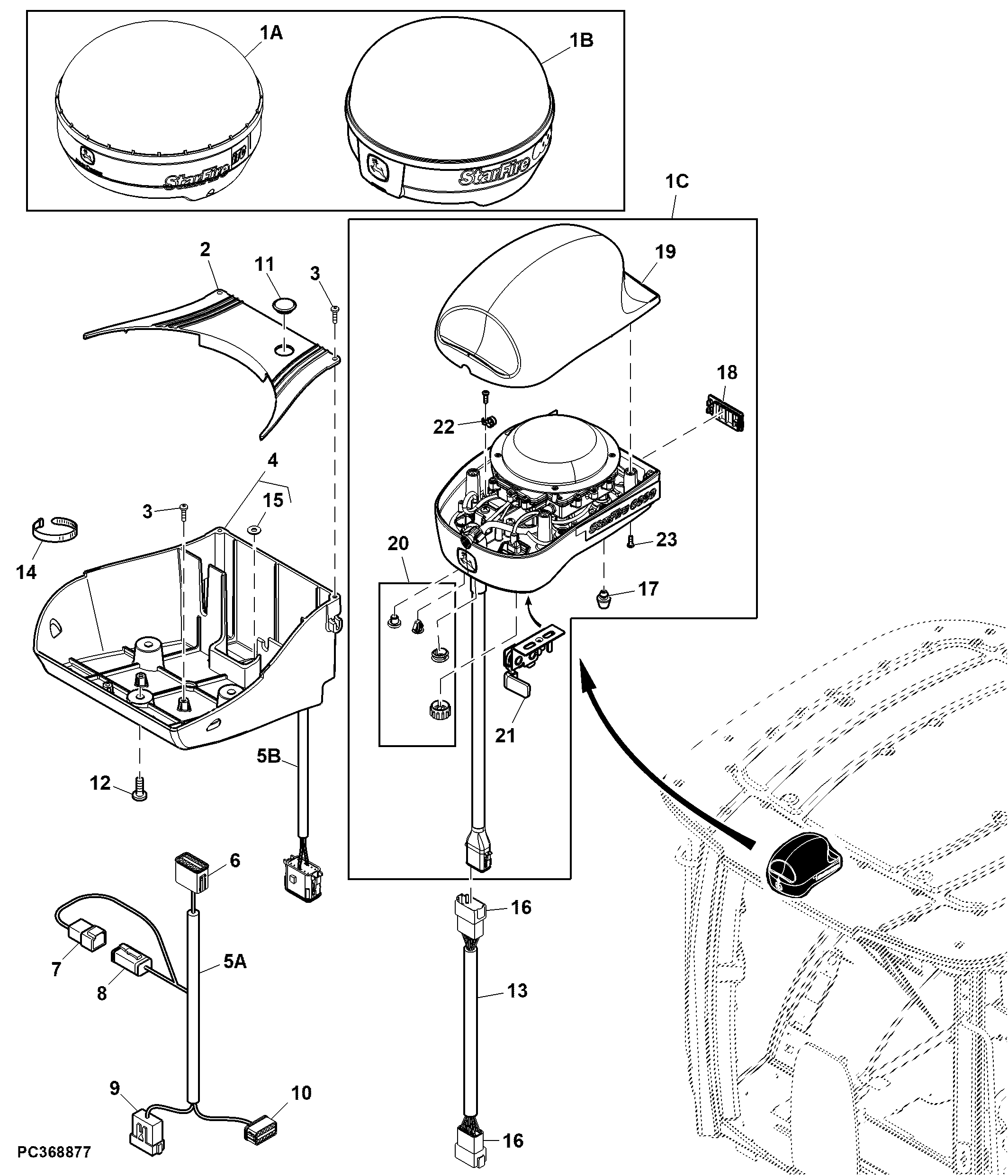 StarFire™ iTC™ Position Receiver and Bracket, Shroud (300000- )