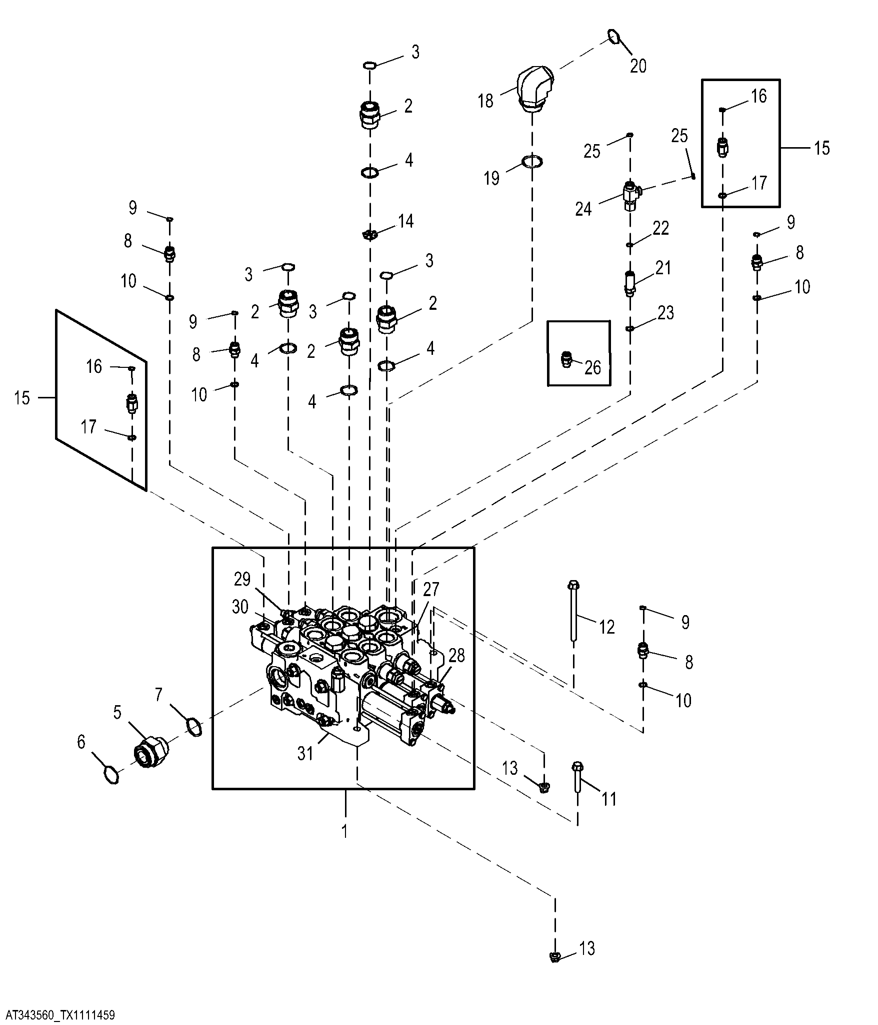 3-Spool Loader Control Valve (Z-Bar) (674385 - )