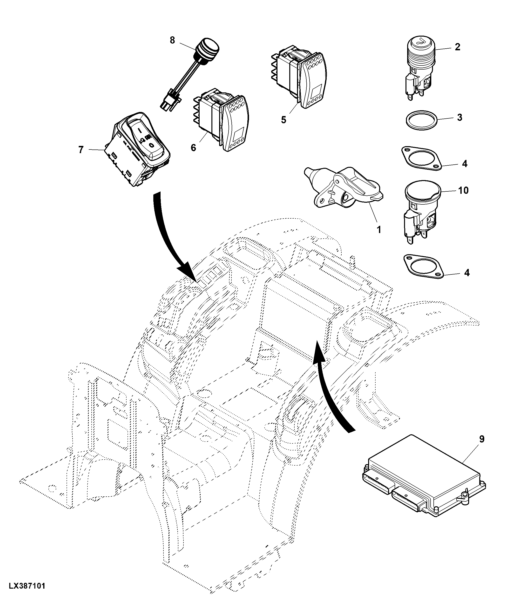 Electrical Components, Fender, RH, OOS (x09160 - )