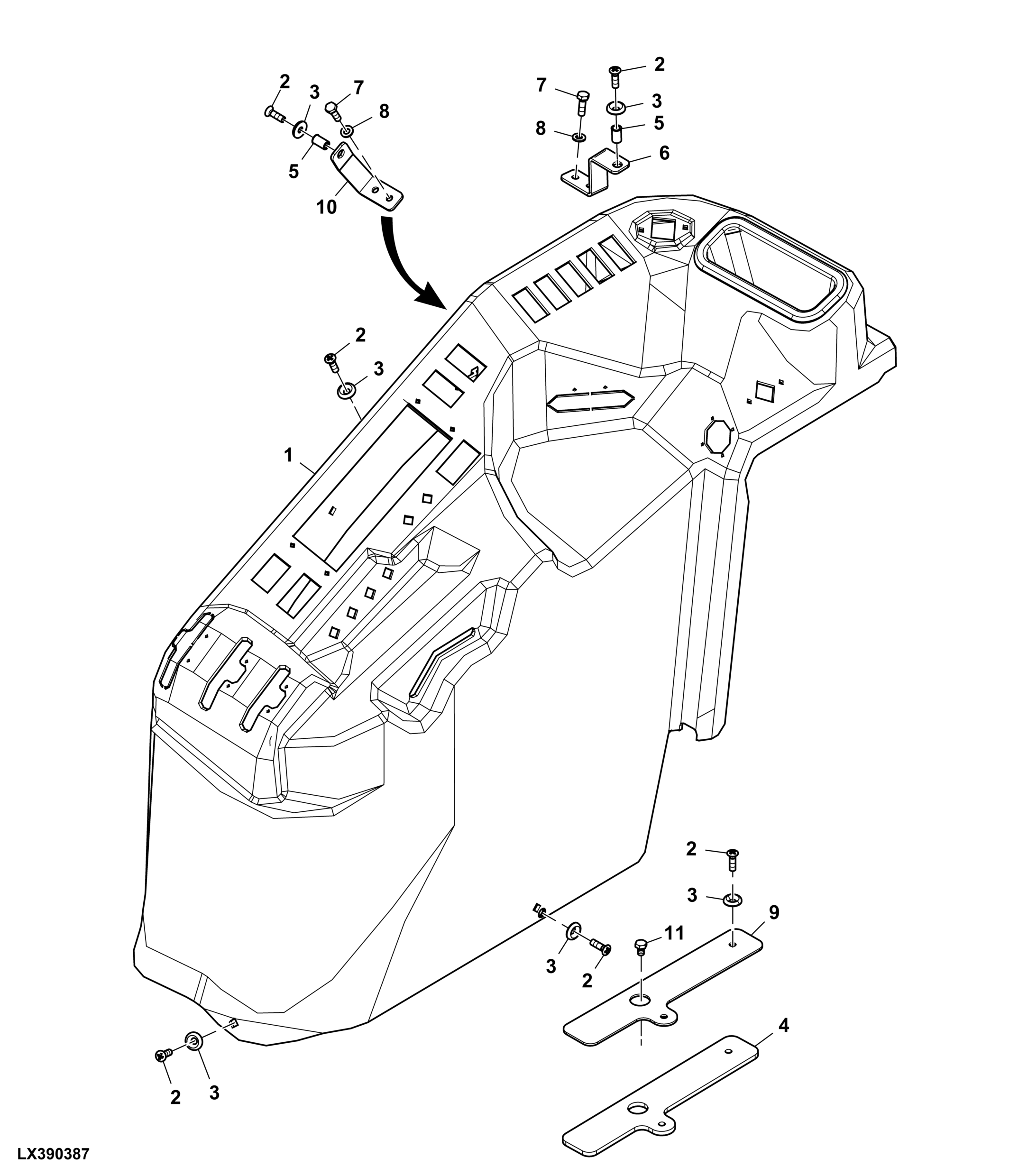 Side Console, Electronic Rockshaft Control, Cab (x09160 - )