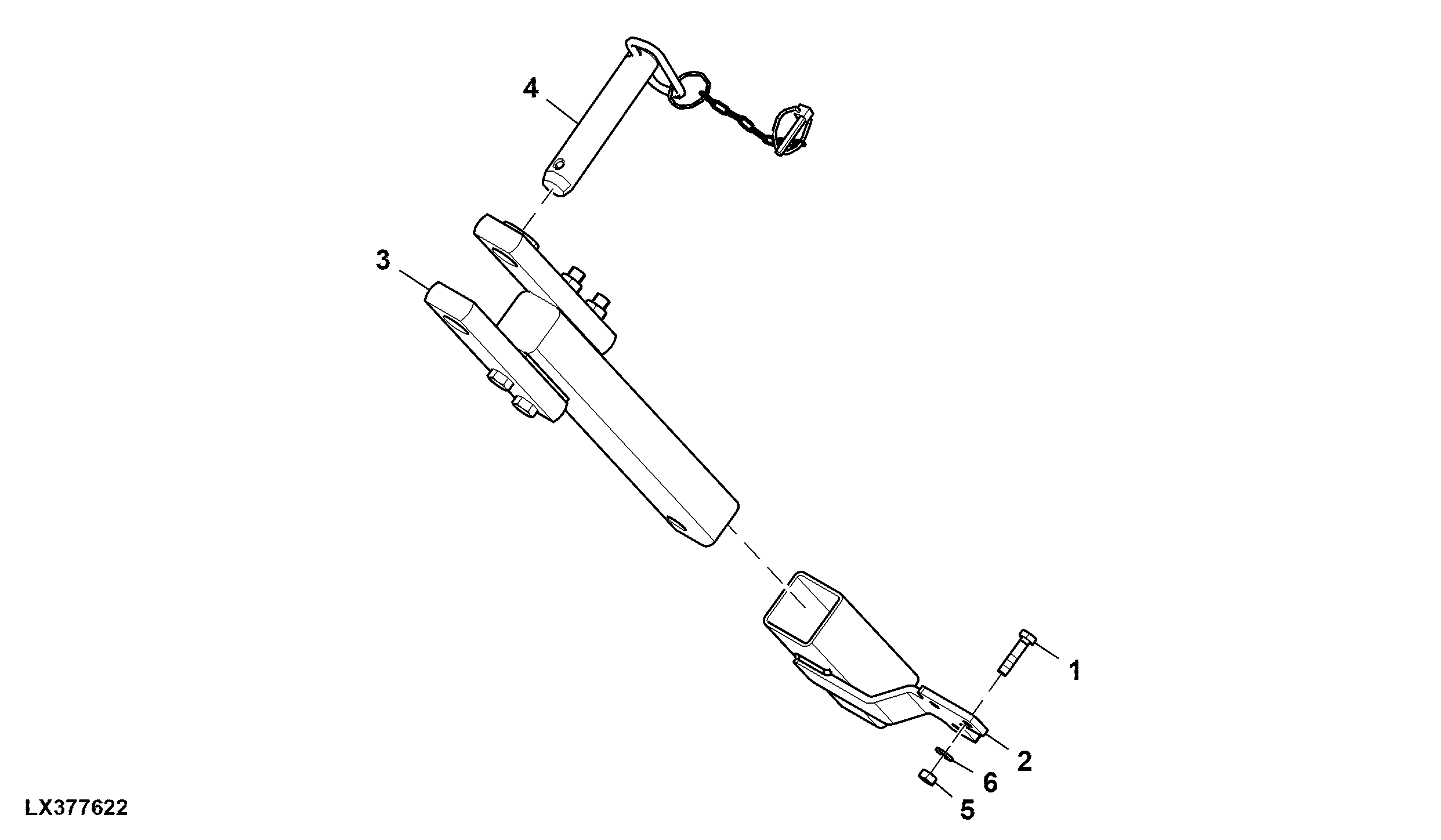 Drawbar / Support, Pick Up Hitch, Wide Axle, OOS