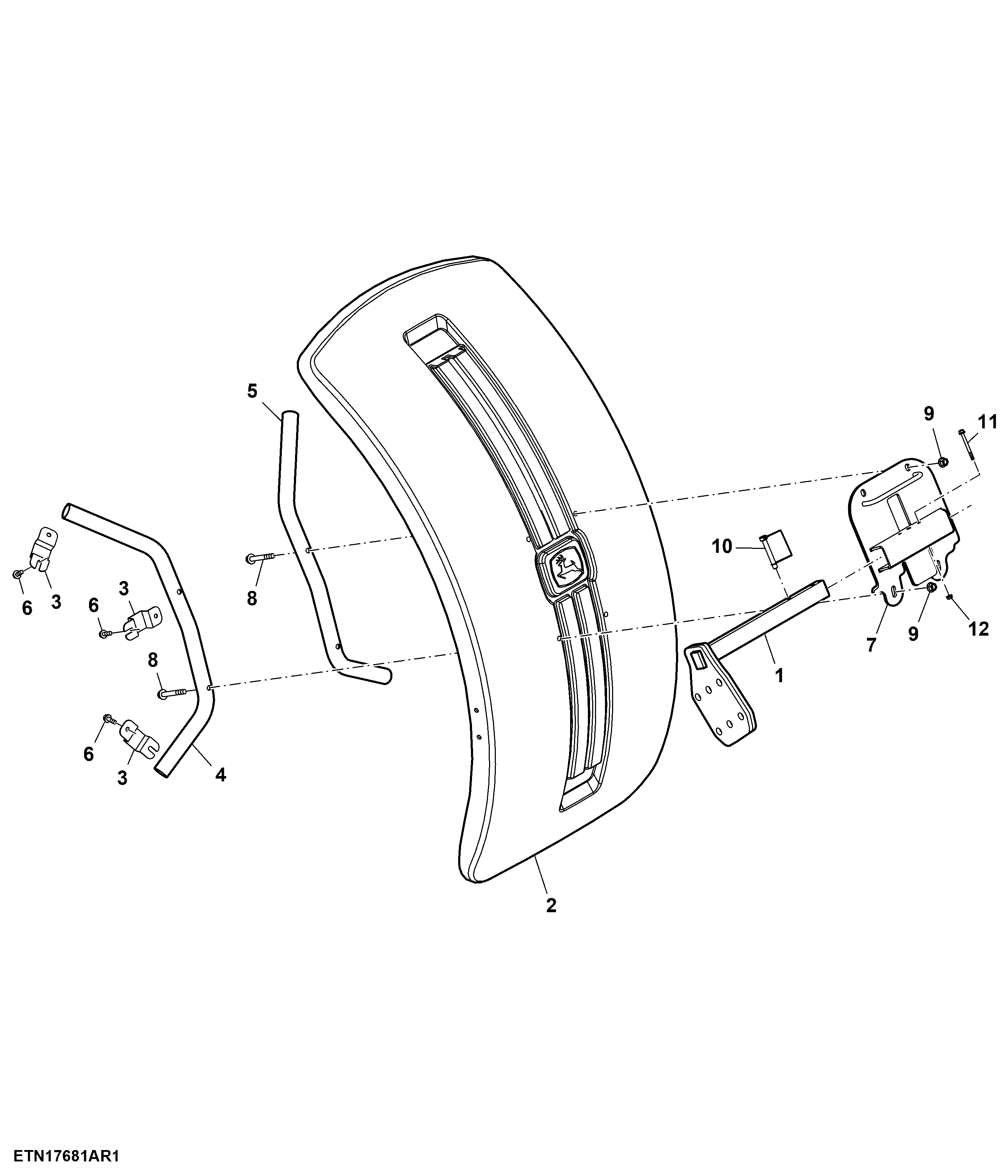 Front Fender, Fixed, Wide, W/ Loader and AutoTrac™, RH