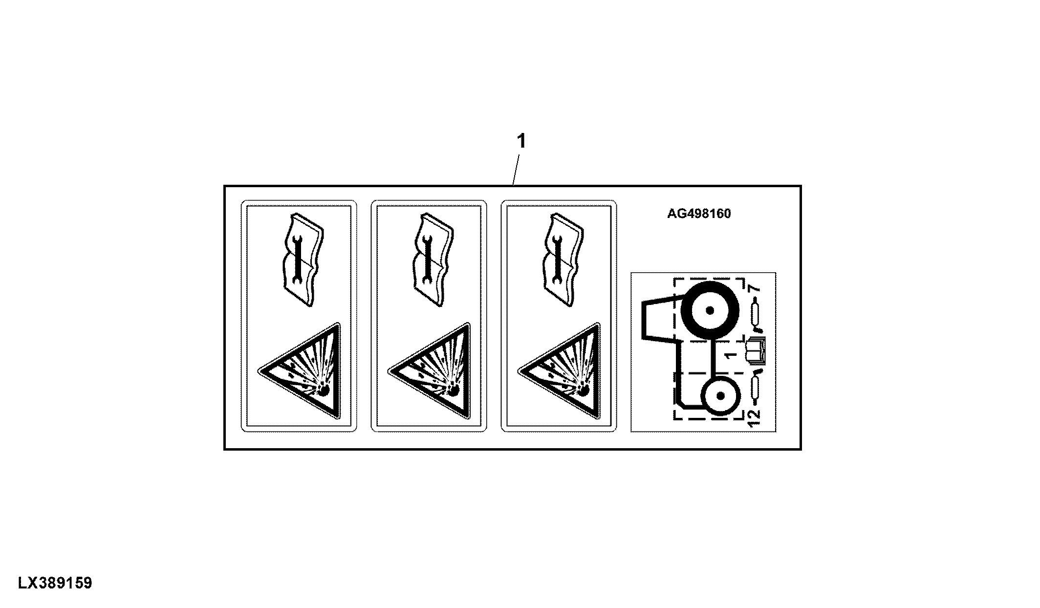Instruction Decal, Suspended Axle (x09160 - )