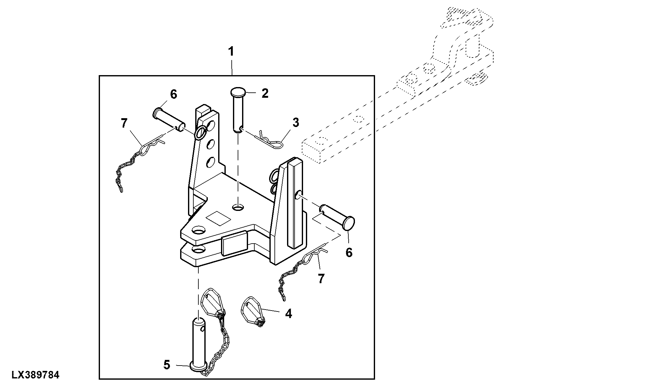 Support, Drawbar, Height Adjustable, OOS ( - x09476)