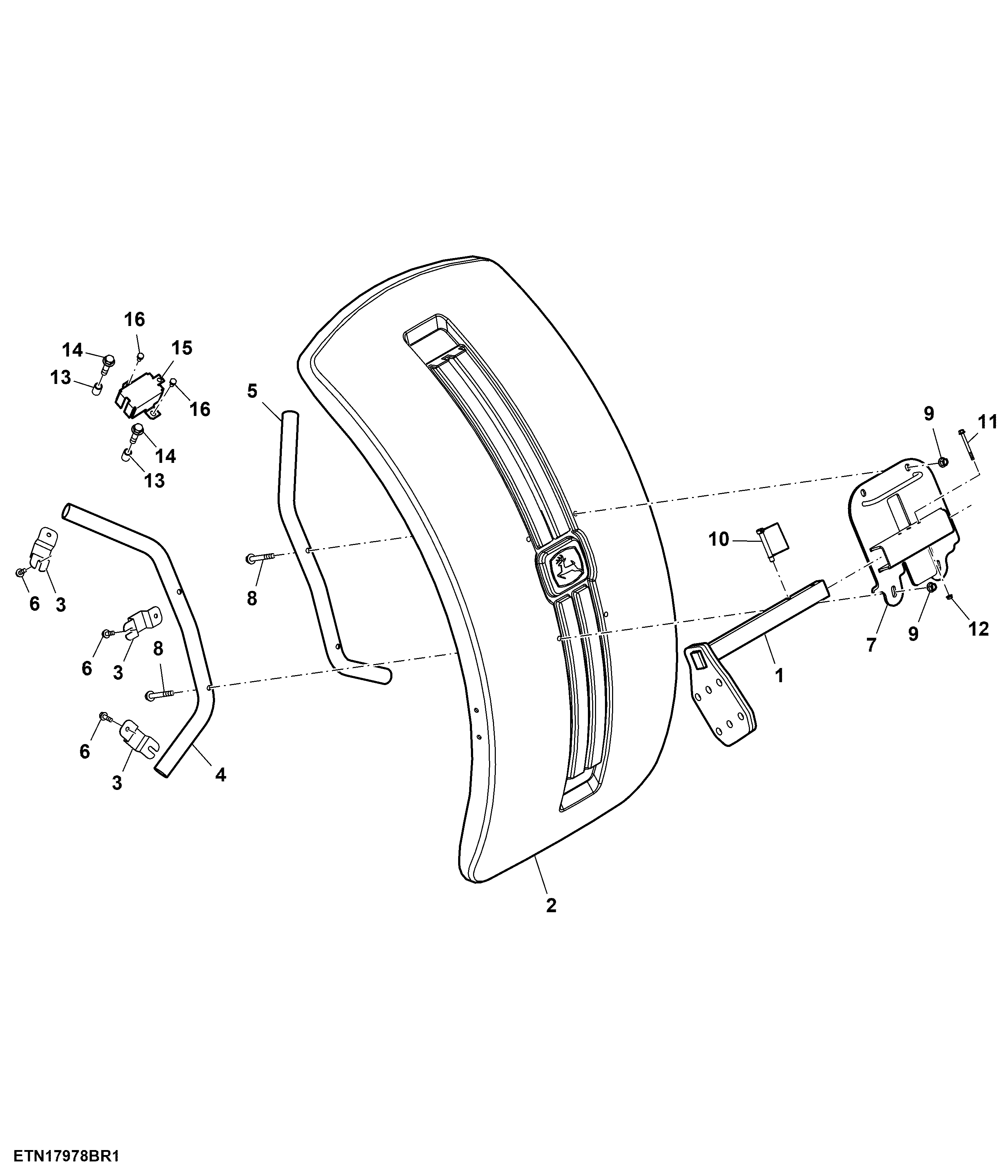 Front Fender, Fixed, Wide, W/ Loader and ACS™, RH