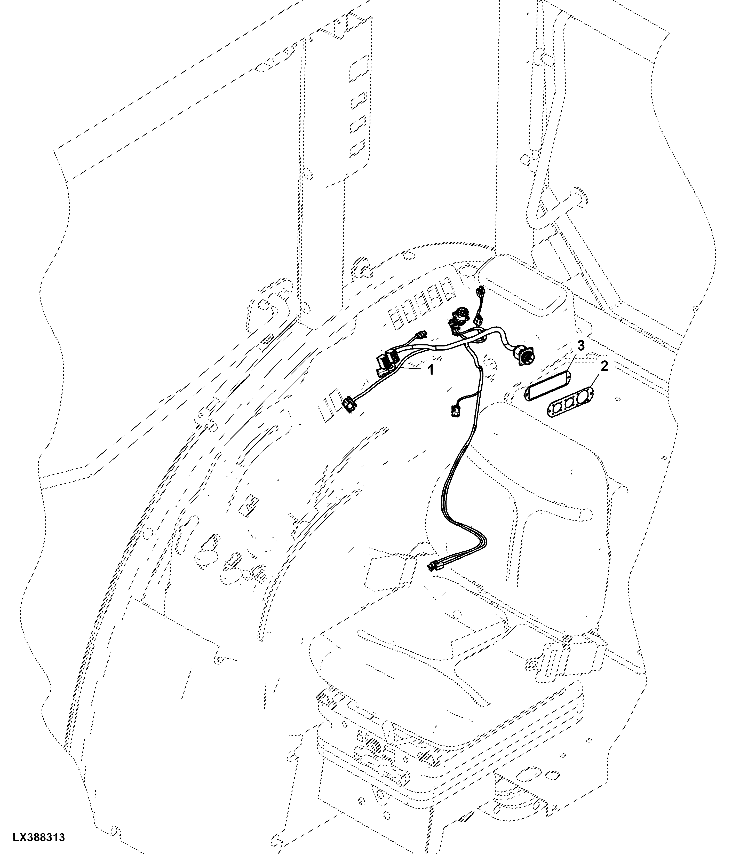 Wiring Harness, Right Hand Controls (x09160 - )