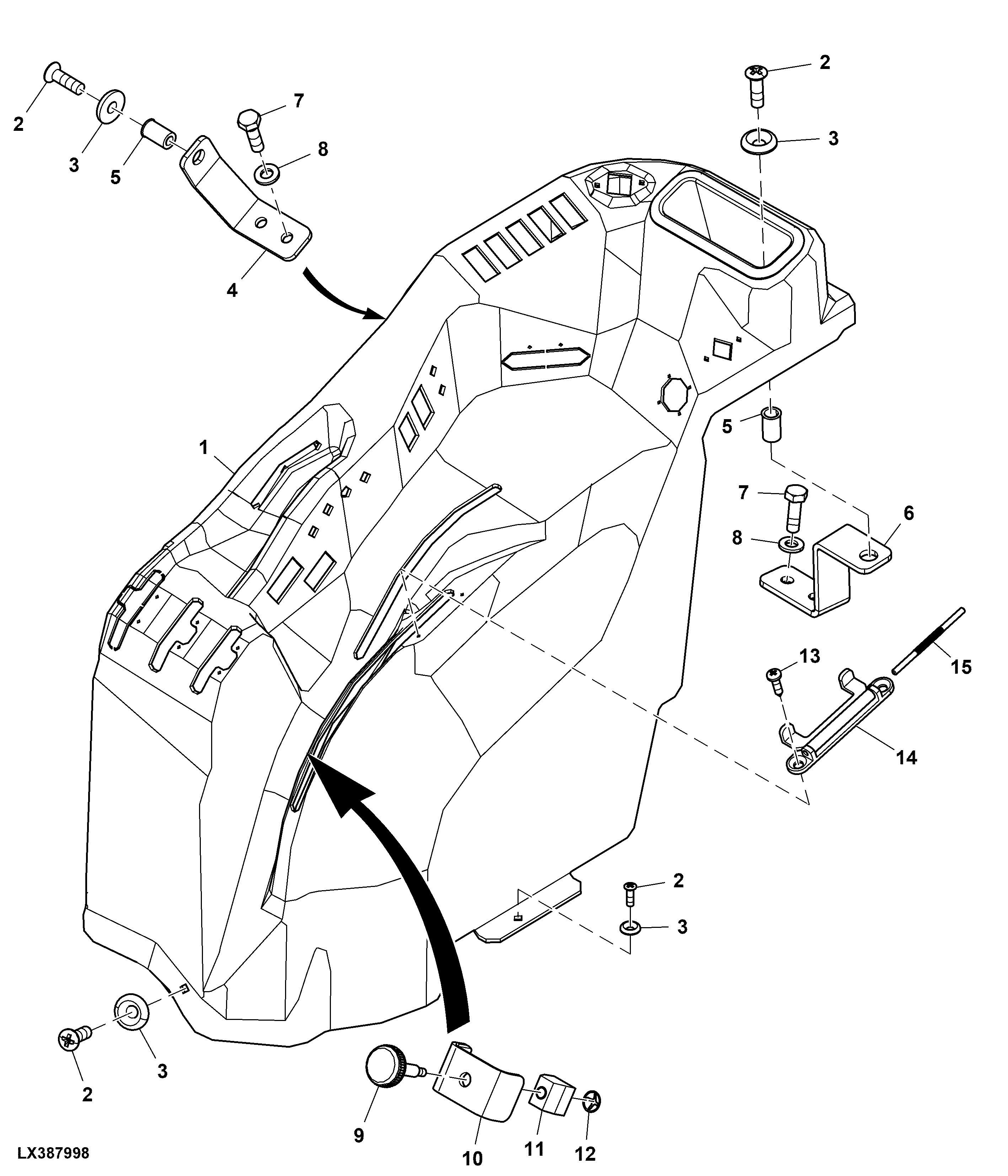 Side Console, Mechanical Rockshaft Control, Cab (x09160 - )
