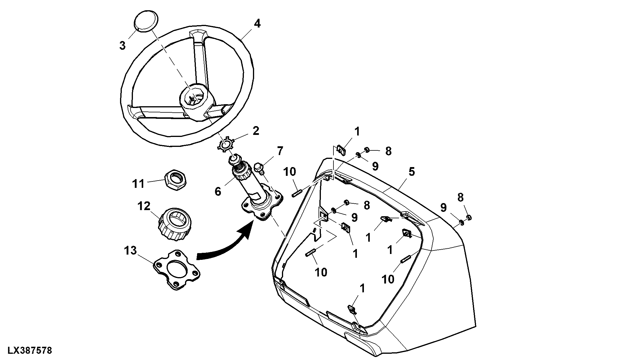 Steering Wheel / Column, Fixed, OOS (x09160 - )