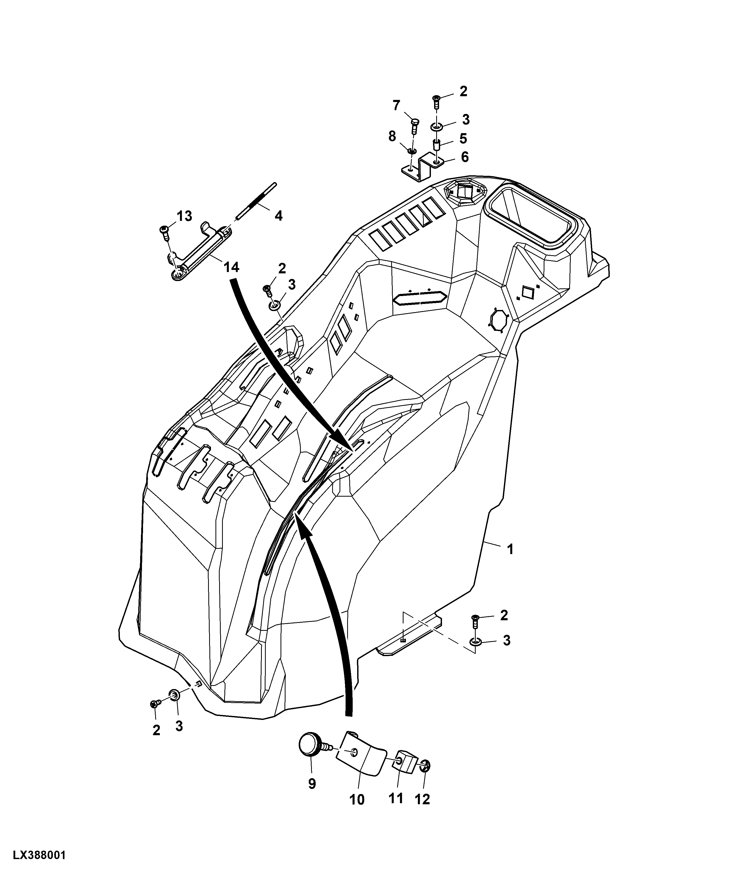 Side Console, Mechanical Rockshaft Control, Cab (x09160 - )