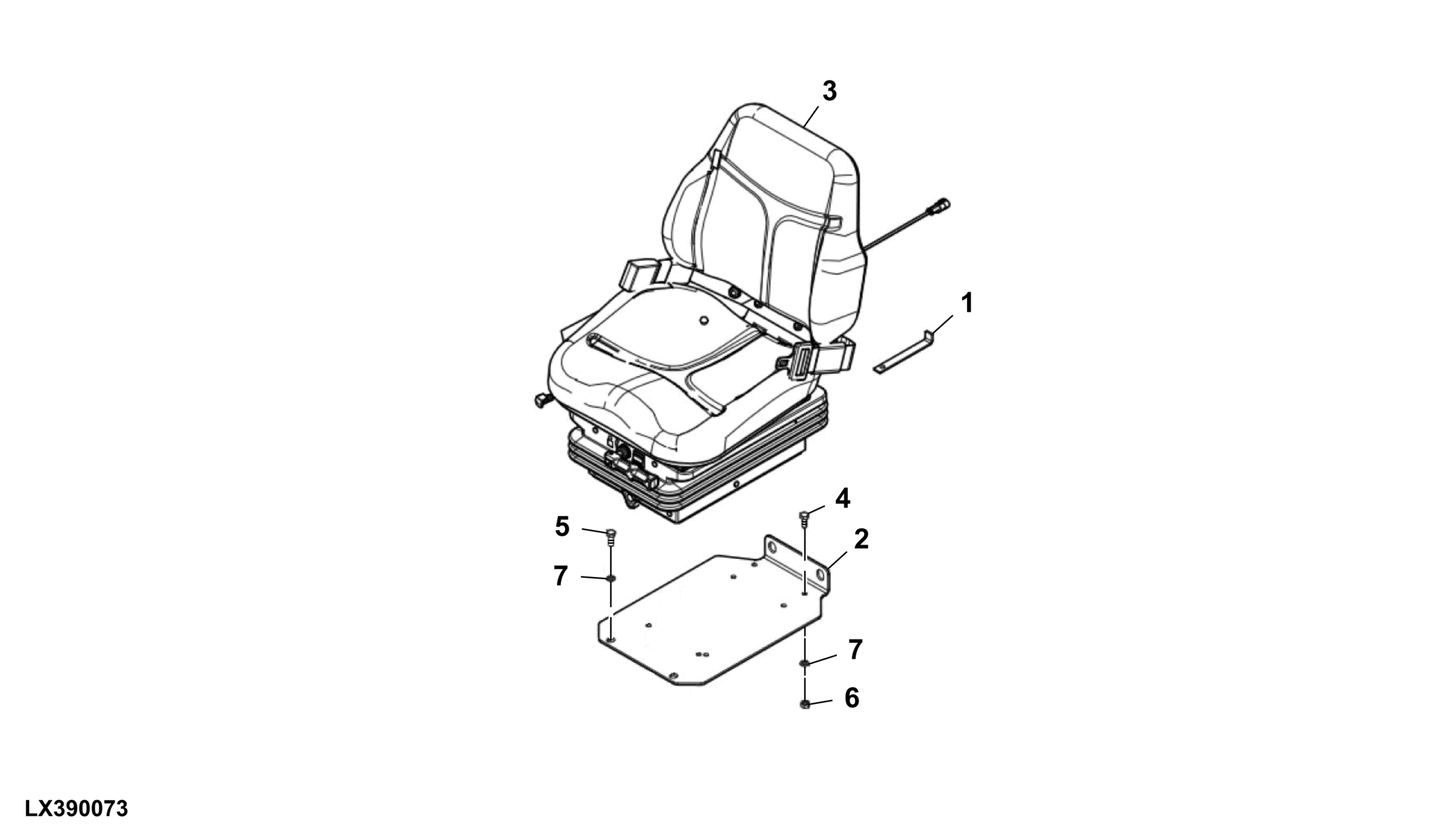 Seat, Mechanical Suspended, SC76-M200, Cab (x09160 - )