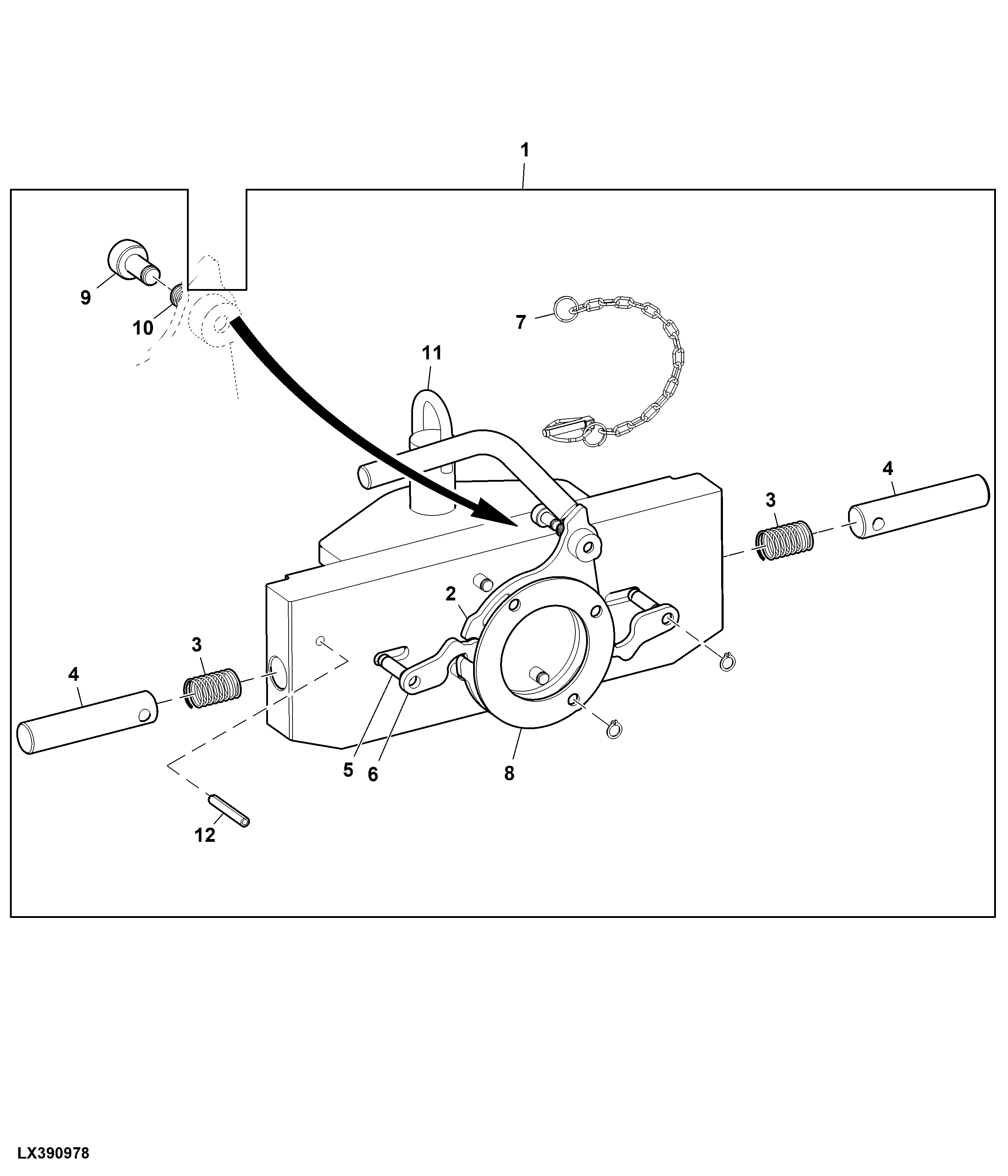 Trailer Hitch, Sliding Version, CUNA, Type C, Wide Axle