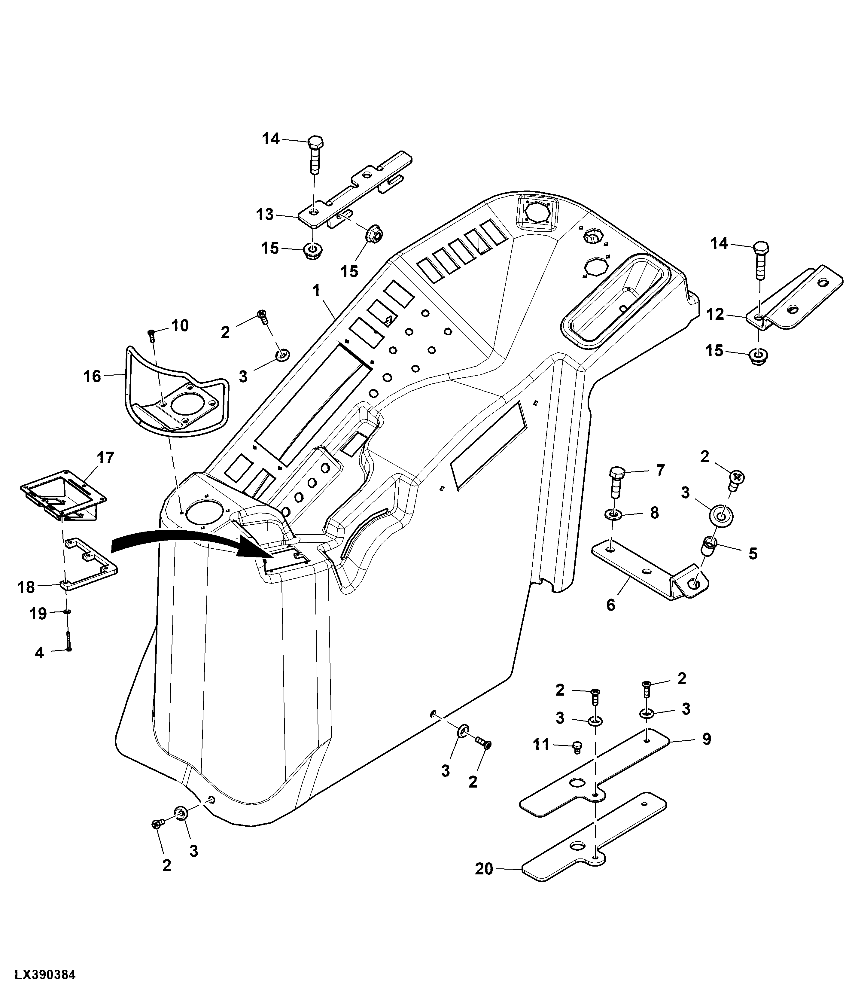 Side Console, Electronic Rockshaft Control, W/ Electrical Distributors, Cab (x09160 - )