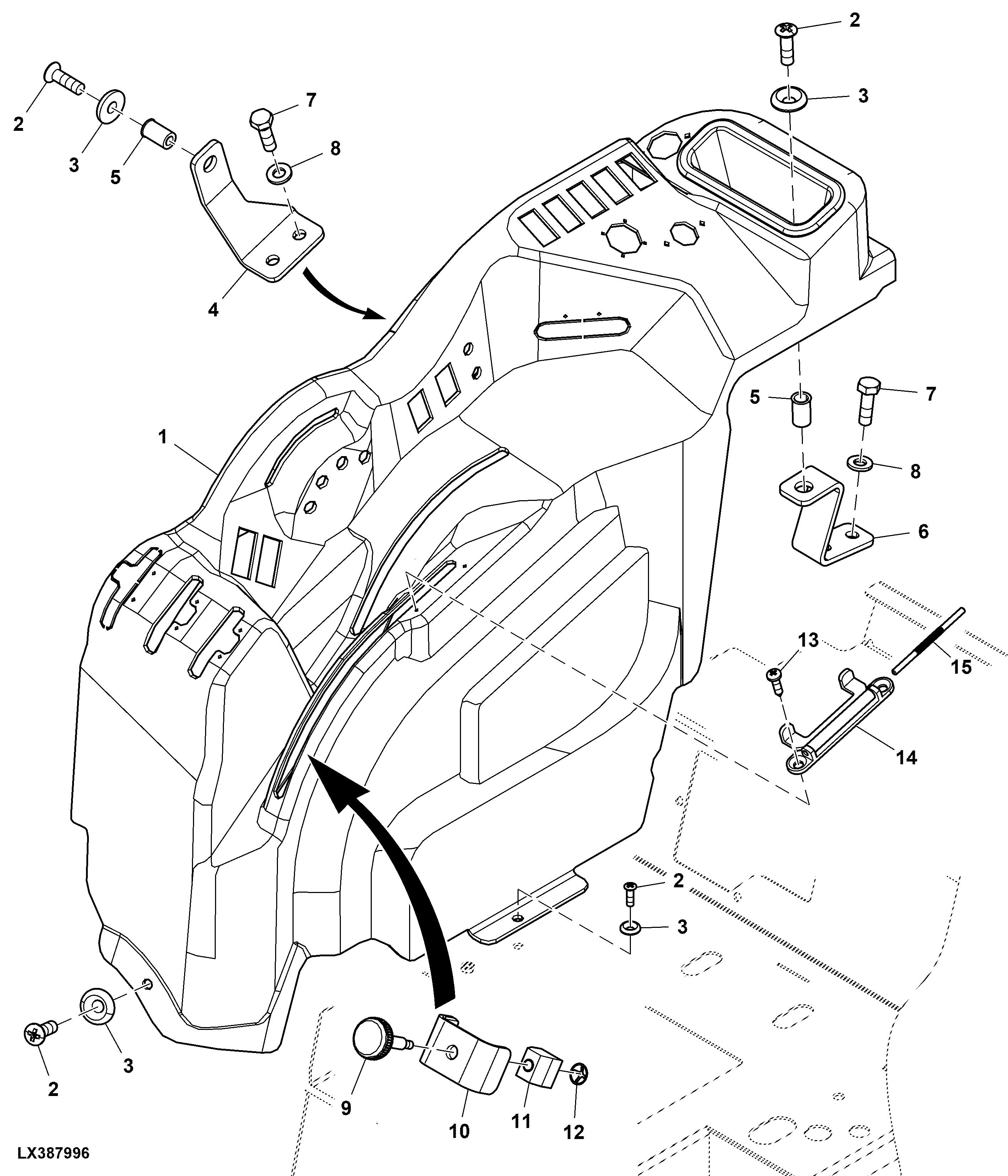 Side Console, Mechanical Rockshaft Control, Cab (x09160 - )
