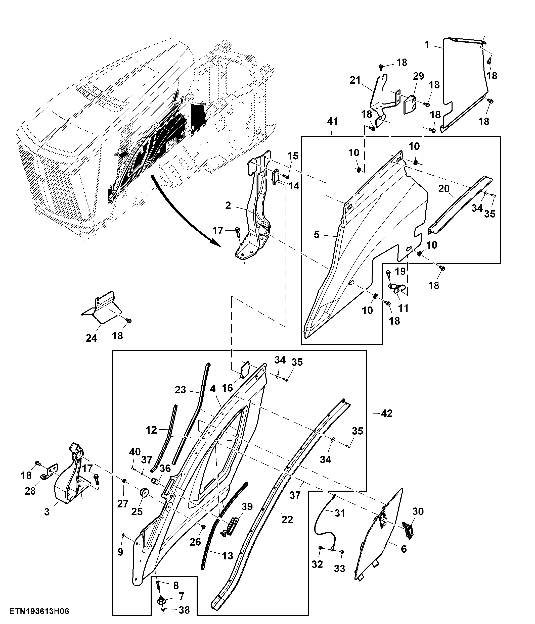 Engine Side Cover, 13.5 L FT4 Engine, LH (807001 - )