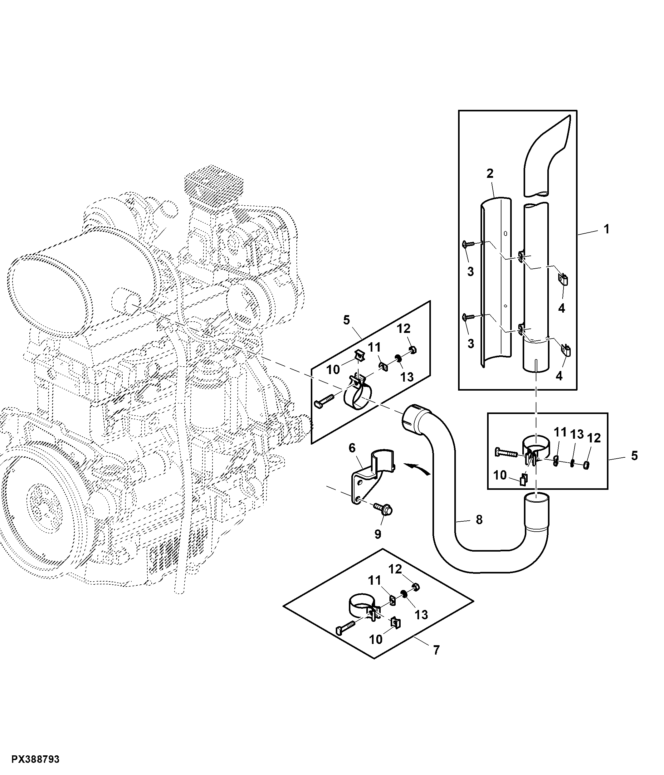 Exhaust System, W/O Opening Window ( - 009999)