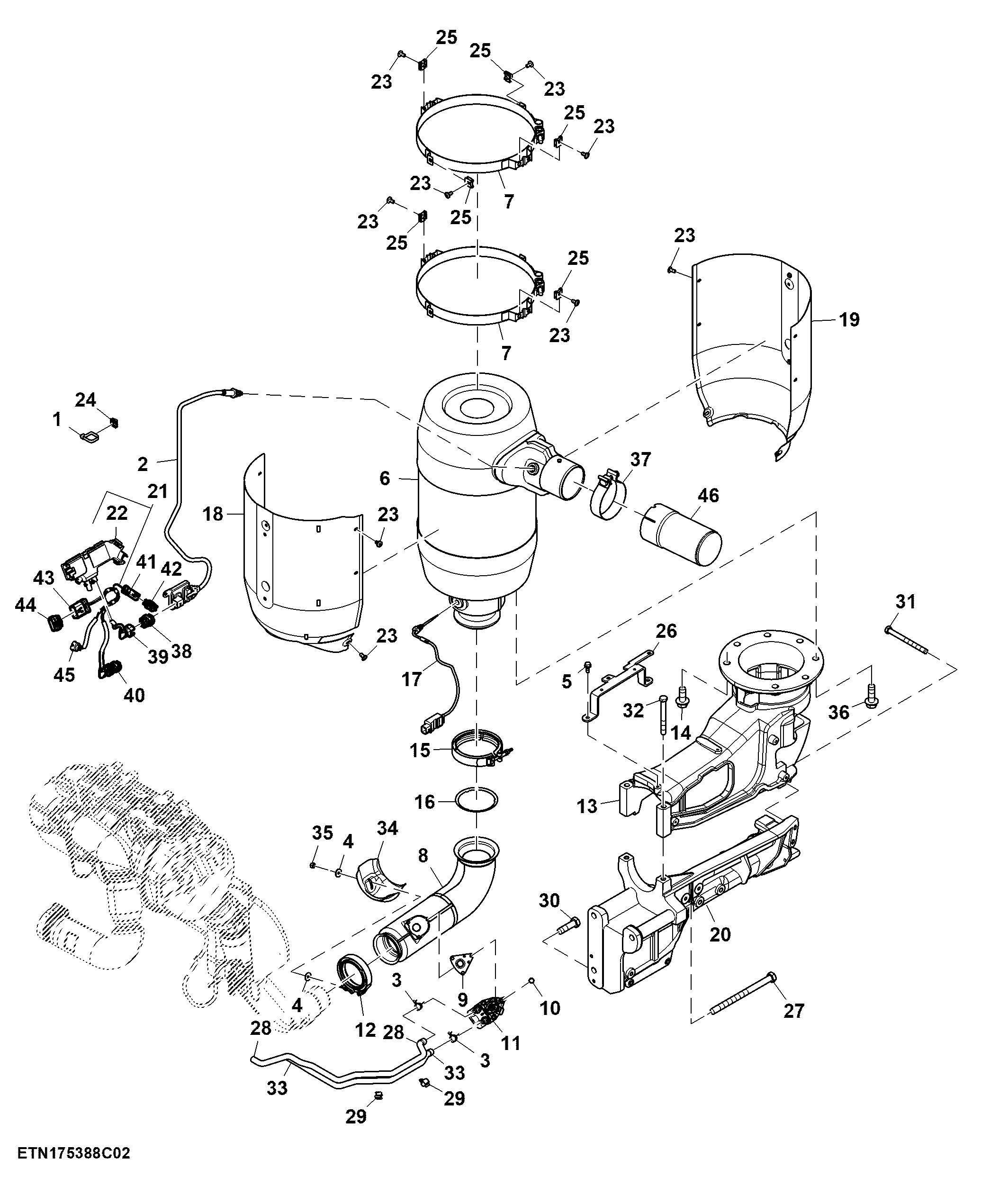 SCR, Horizontal Exhaust System, W/ Low Clearance Cab