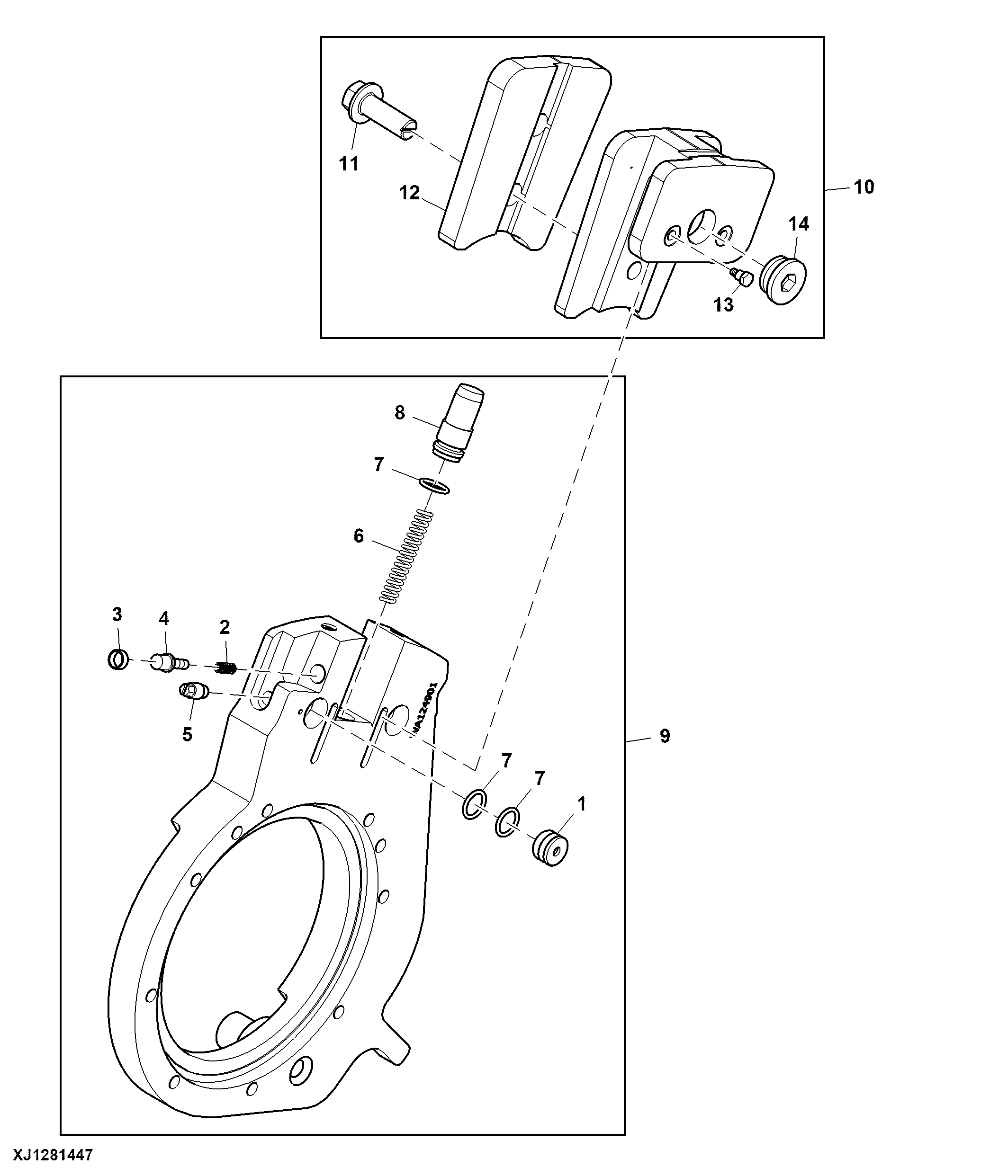 3/4" Main Saw Auto-tension Unit Swing Arm Assembly