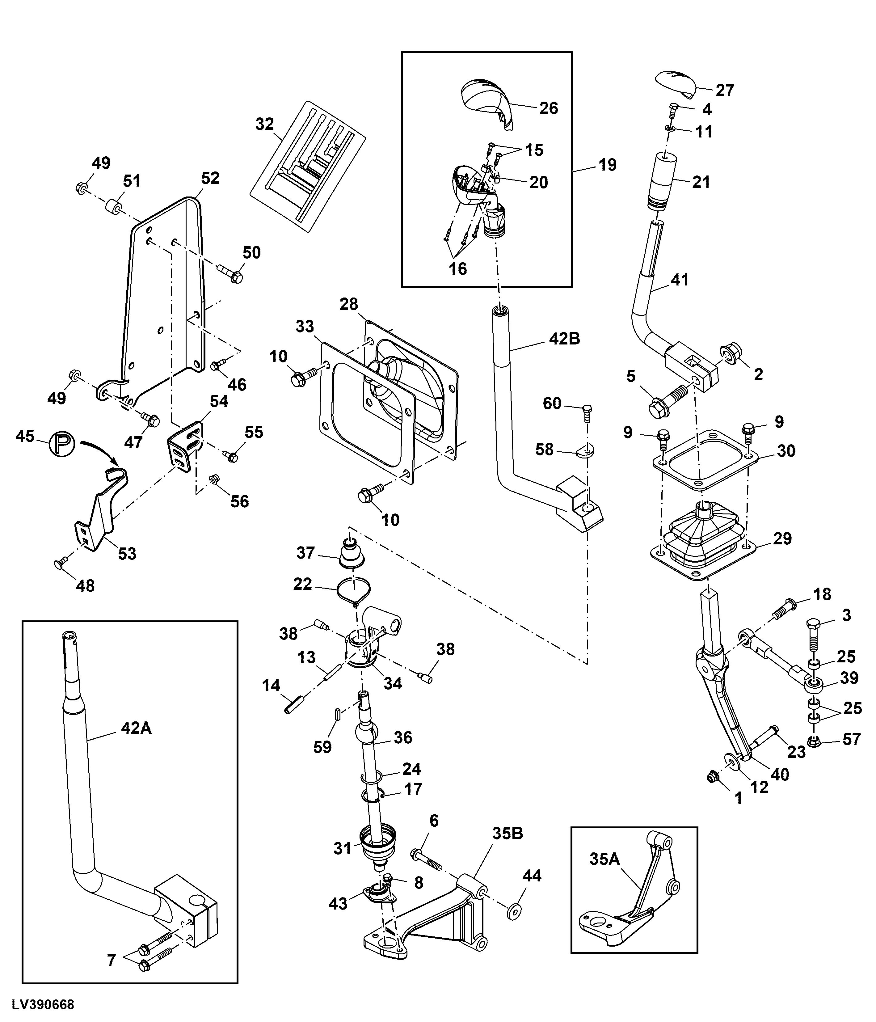 Range and Gear Shift Lever, PR/SR and TSS, OOS