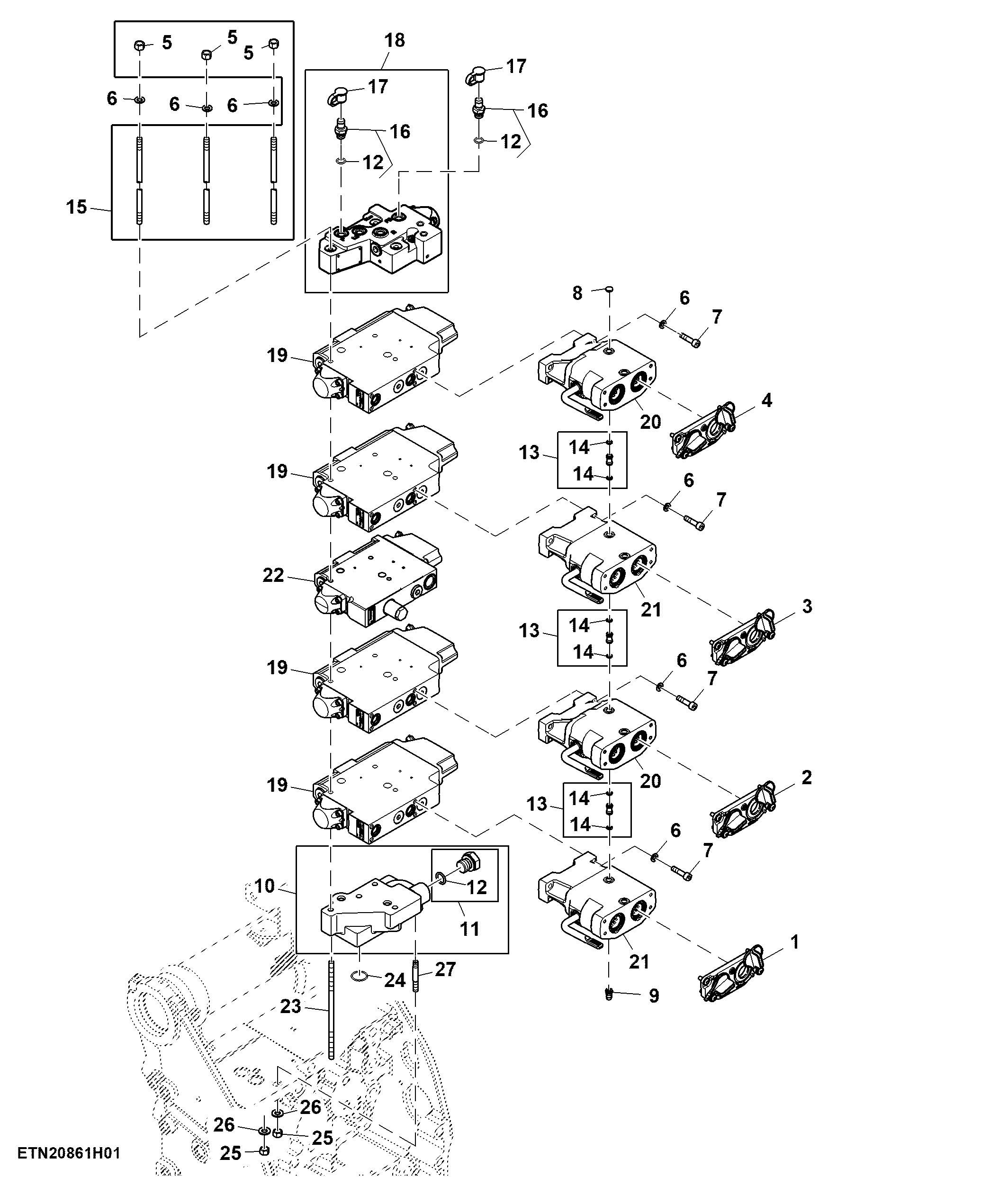 Selective Control Valve, 4 Rear SCV, W/ Hitch, Standard Flow, Double Reduction Axle