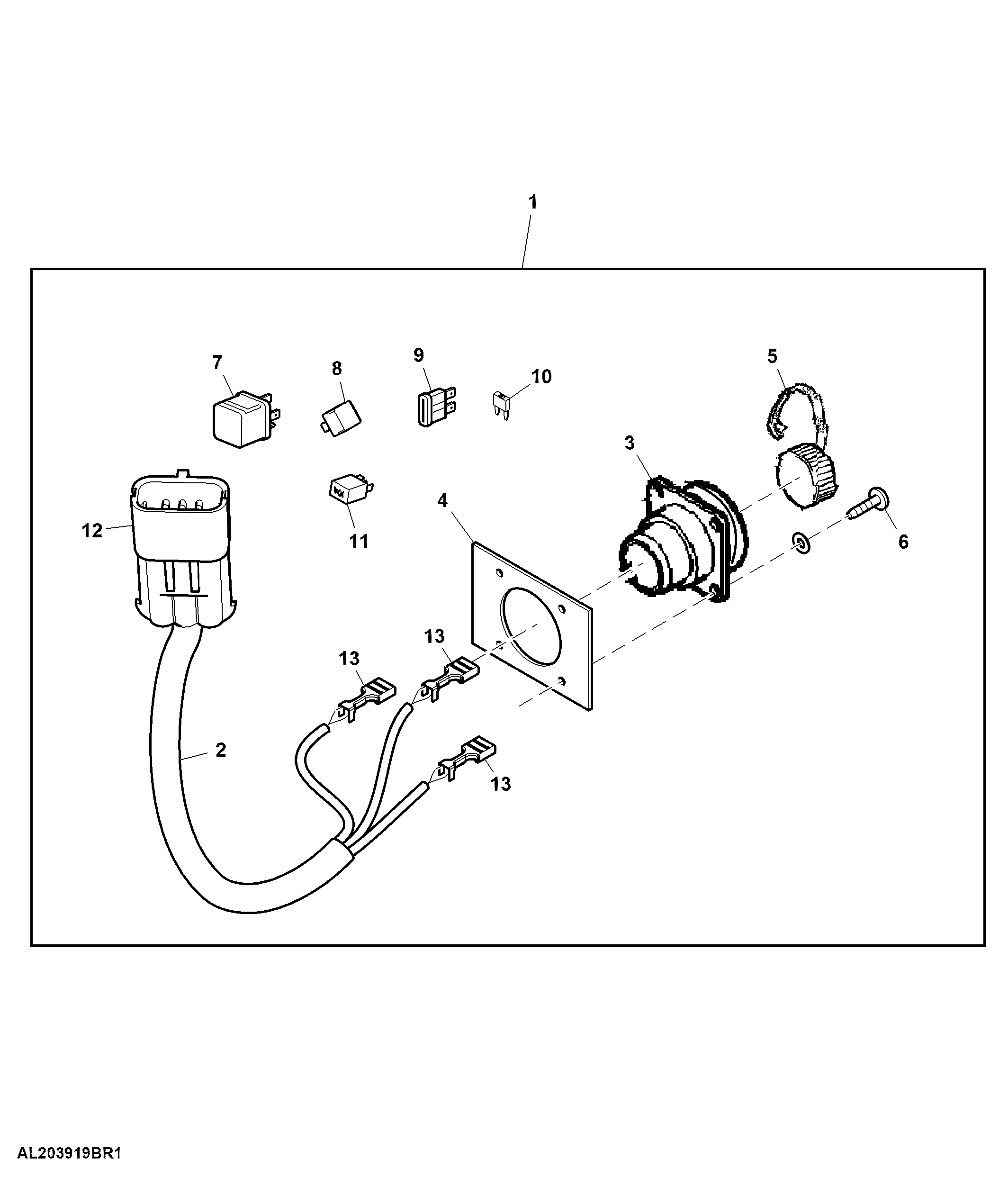 3-Terminal Power Outlet Socket / Wiring Harness, Attachment