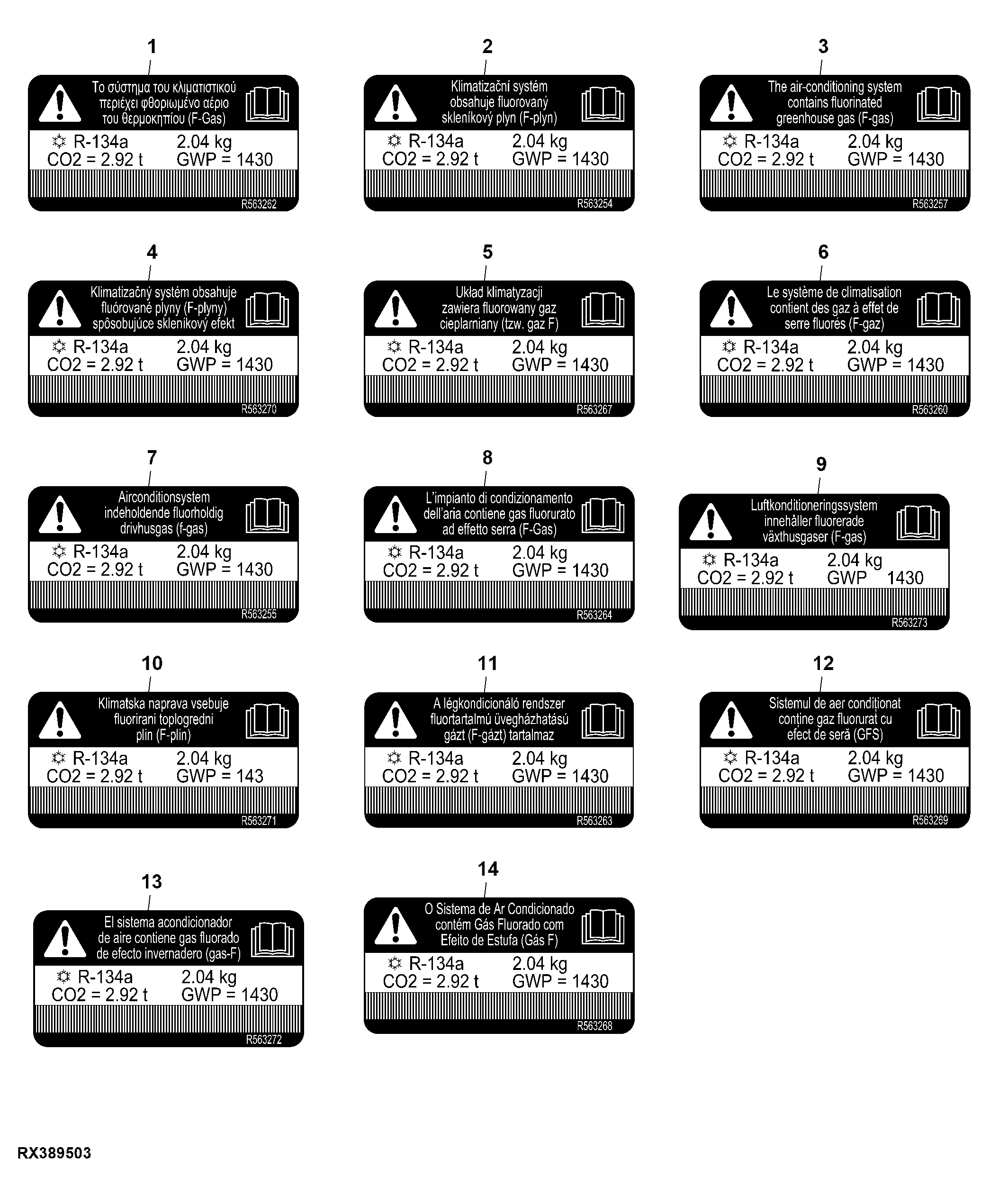 Label, Air Conditioning System For (EU) (105229 - )