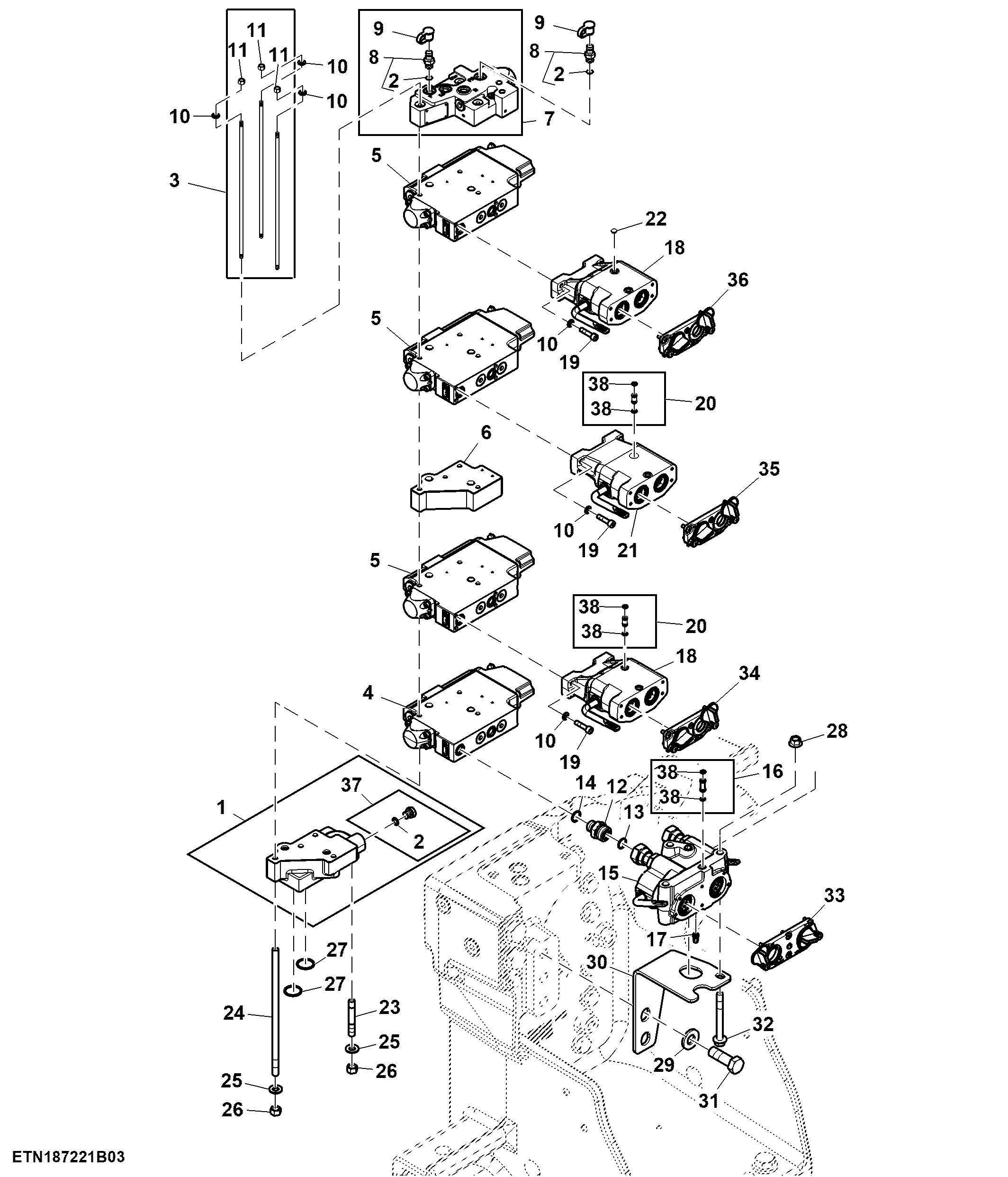Selective Control Valve, 8 SCV W/ 3 x 3/4" Couplers (1/2) (807001 - 809011)